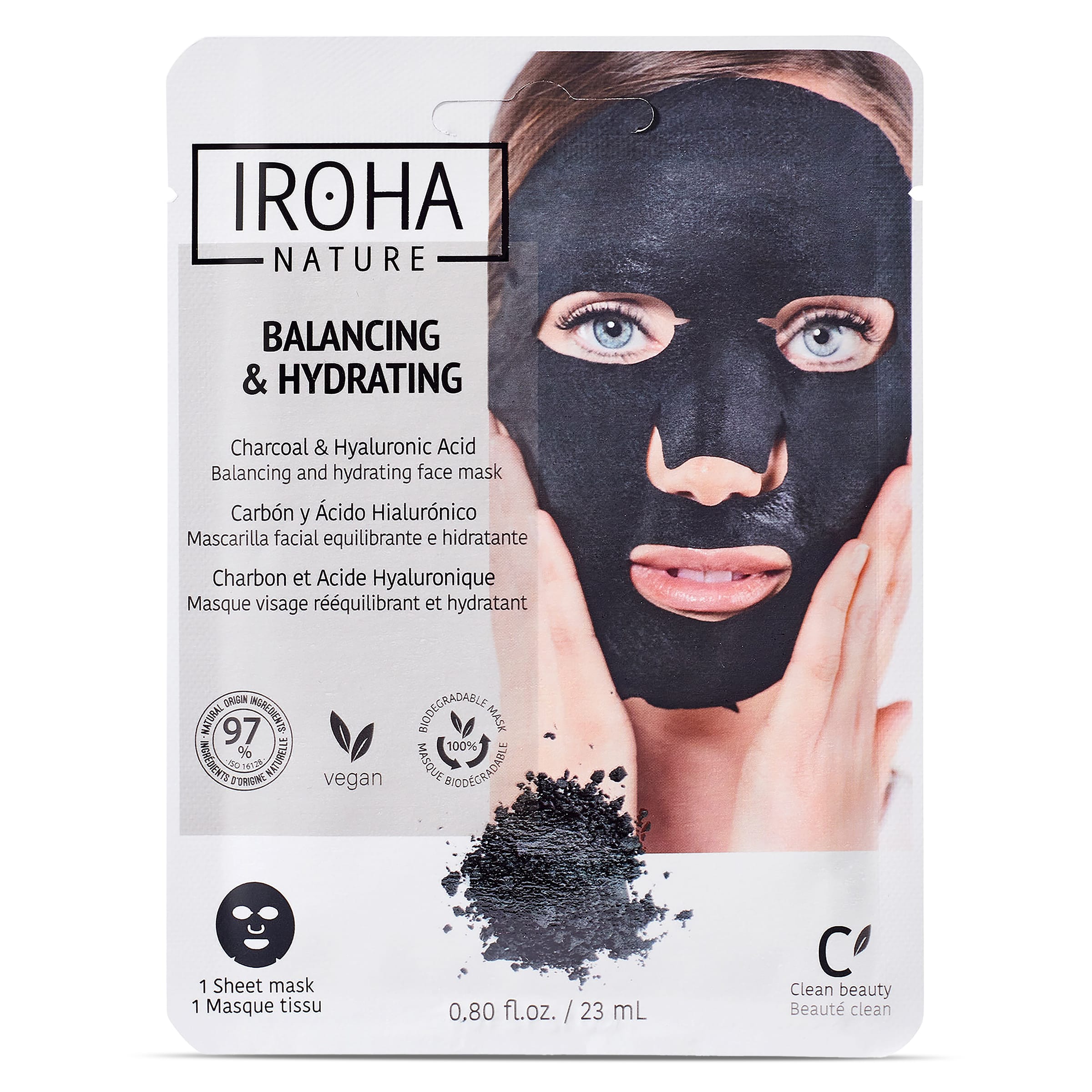 IROHA Nature mascarilla facial detox carbón sachet 1 ud
