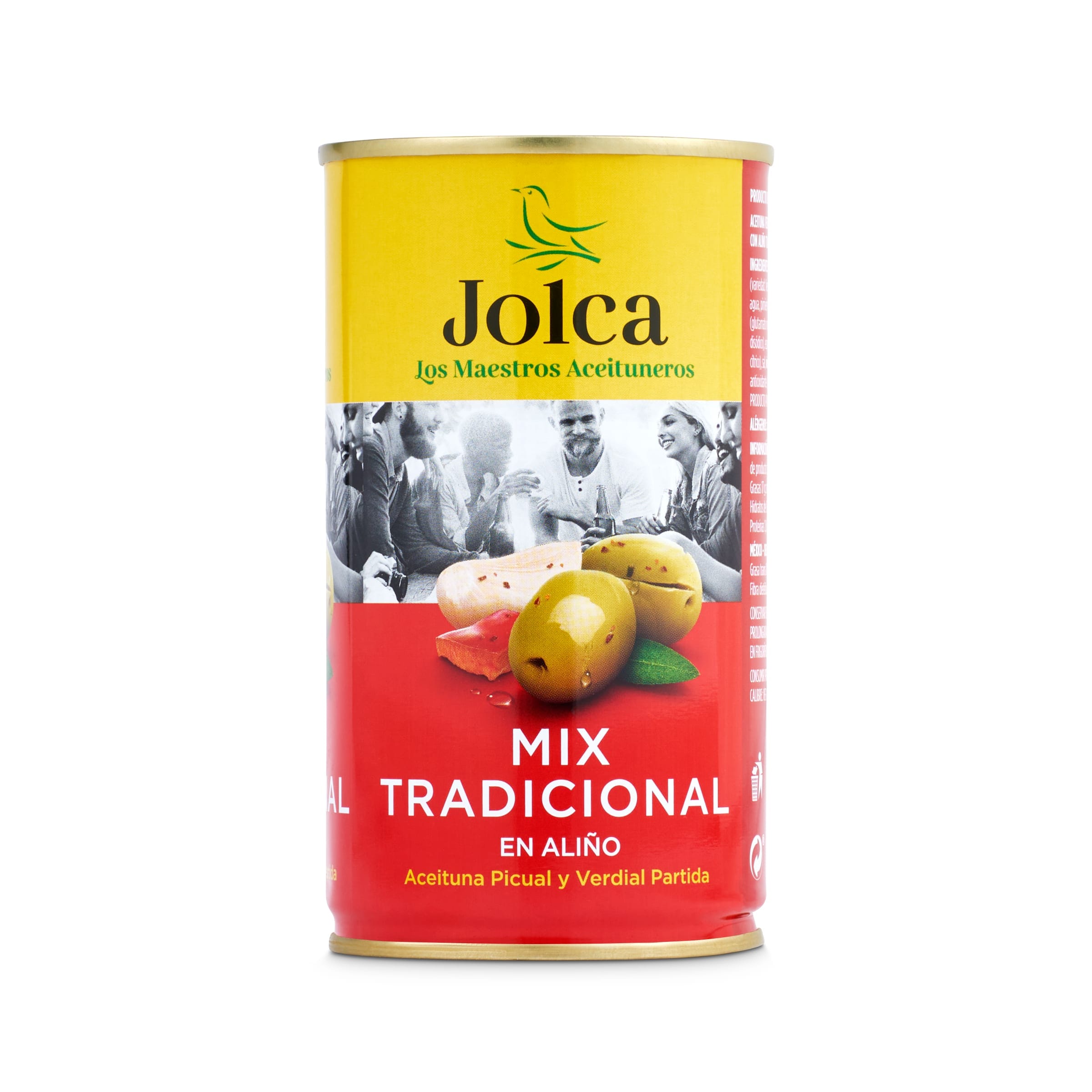 JOLCA aceitunas partidas aliñadas lata 185 gr