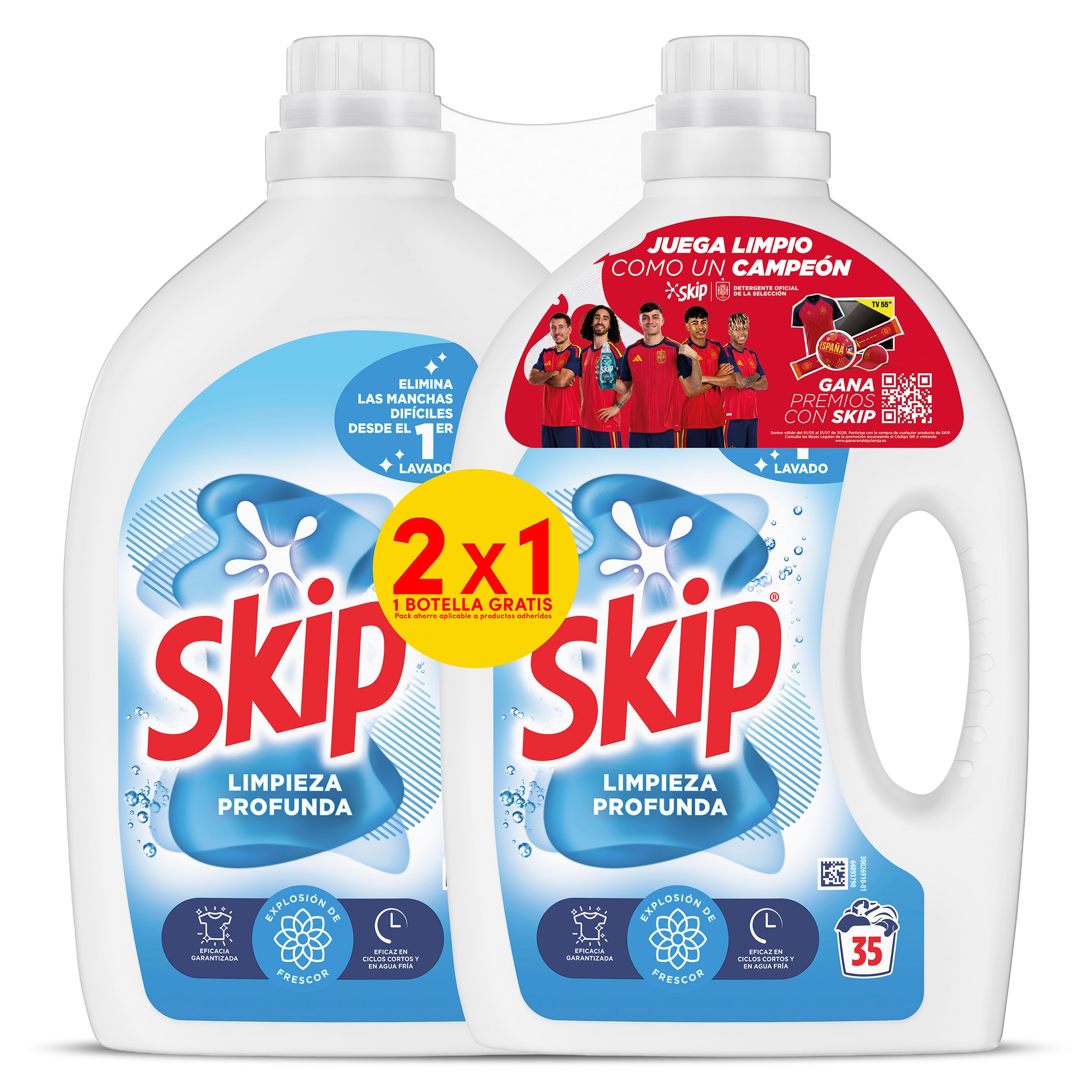 Detergente líquido limpieza profunda Skip 2 x 35 lavados
