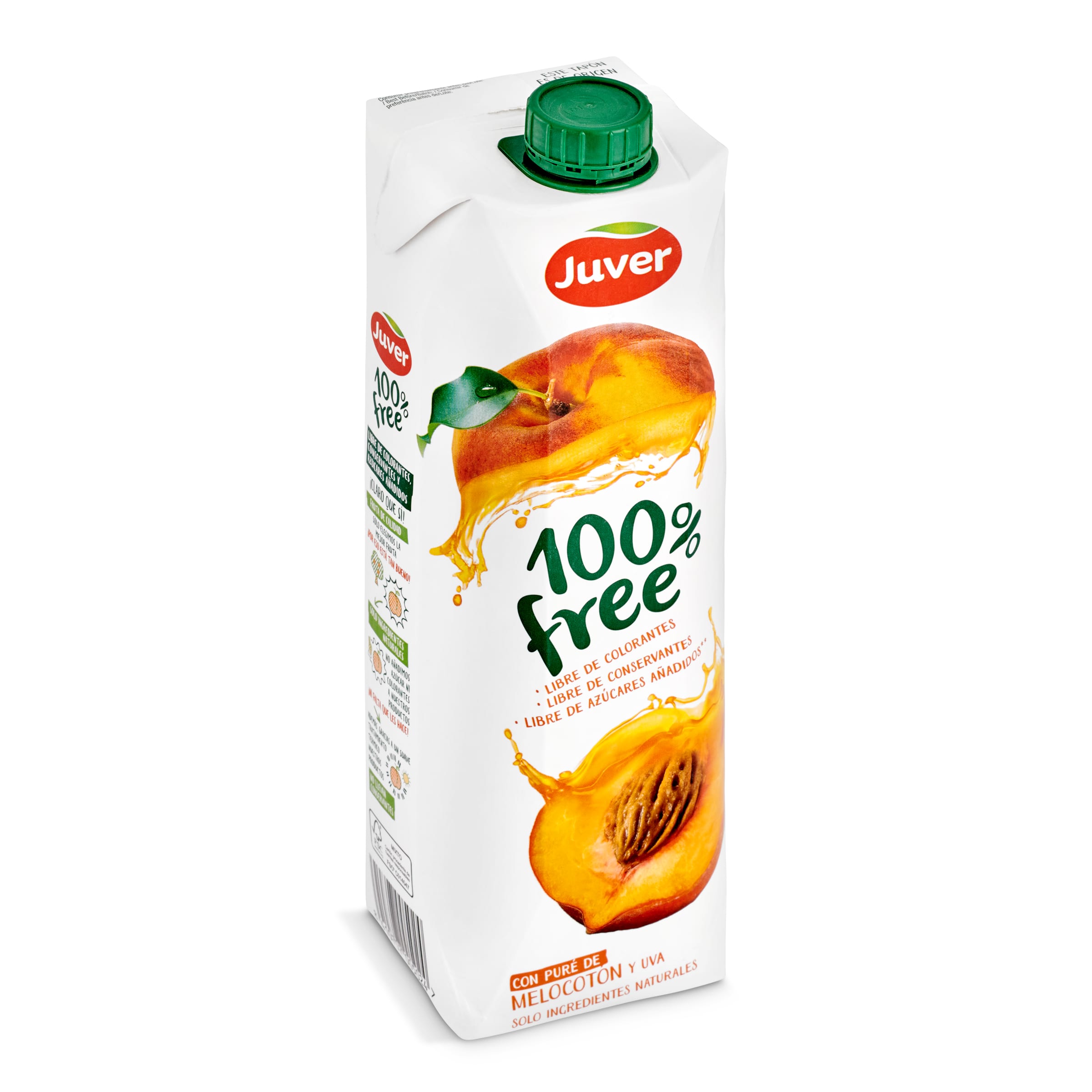 JUVER zumo de melocotón 100% free envase 1 lt
