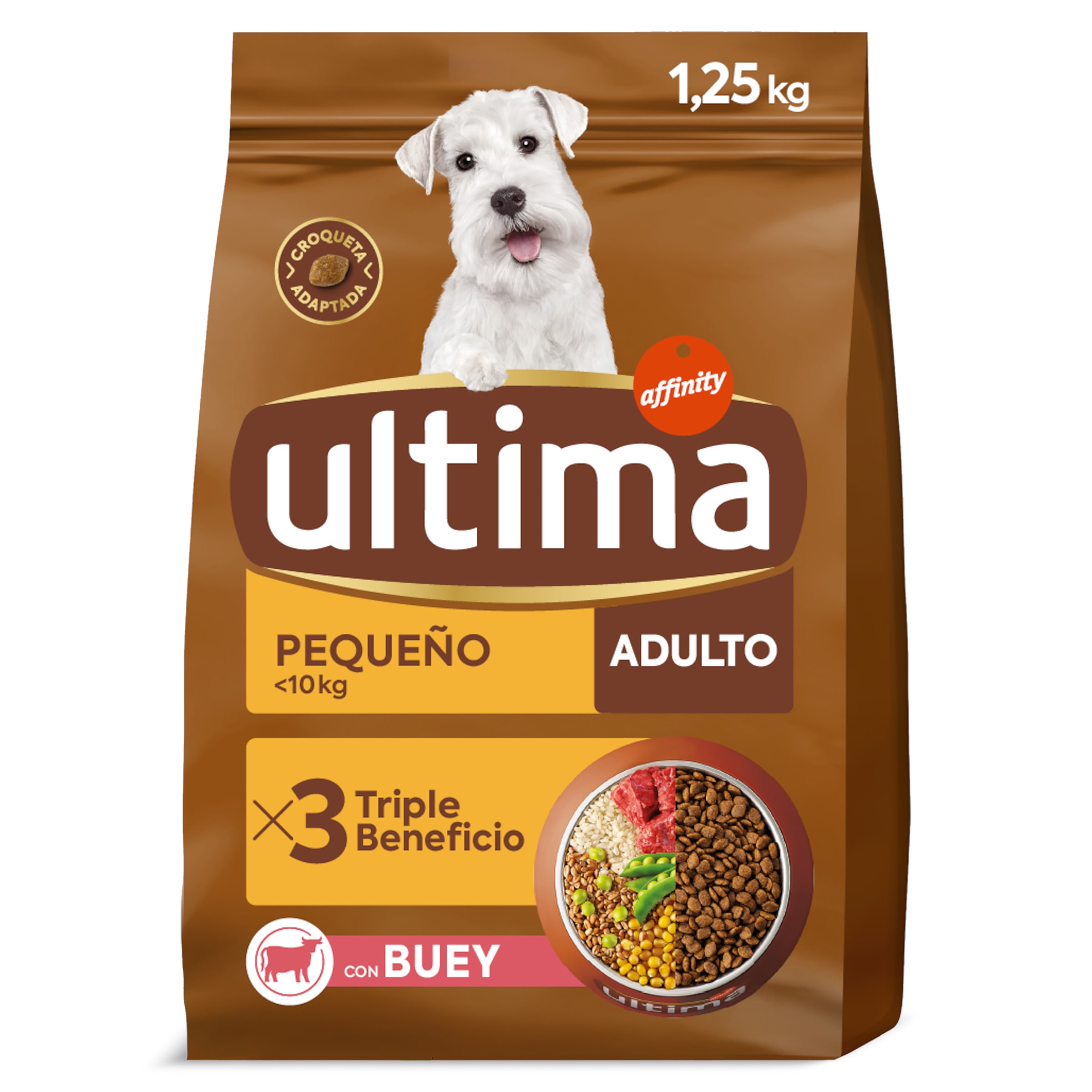 ULTIMA alimento para perros mini adulto con buey bolsa 1.5 Kg