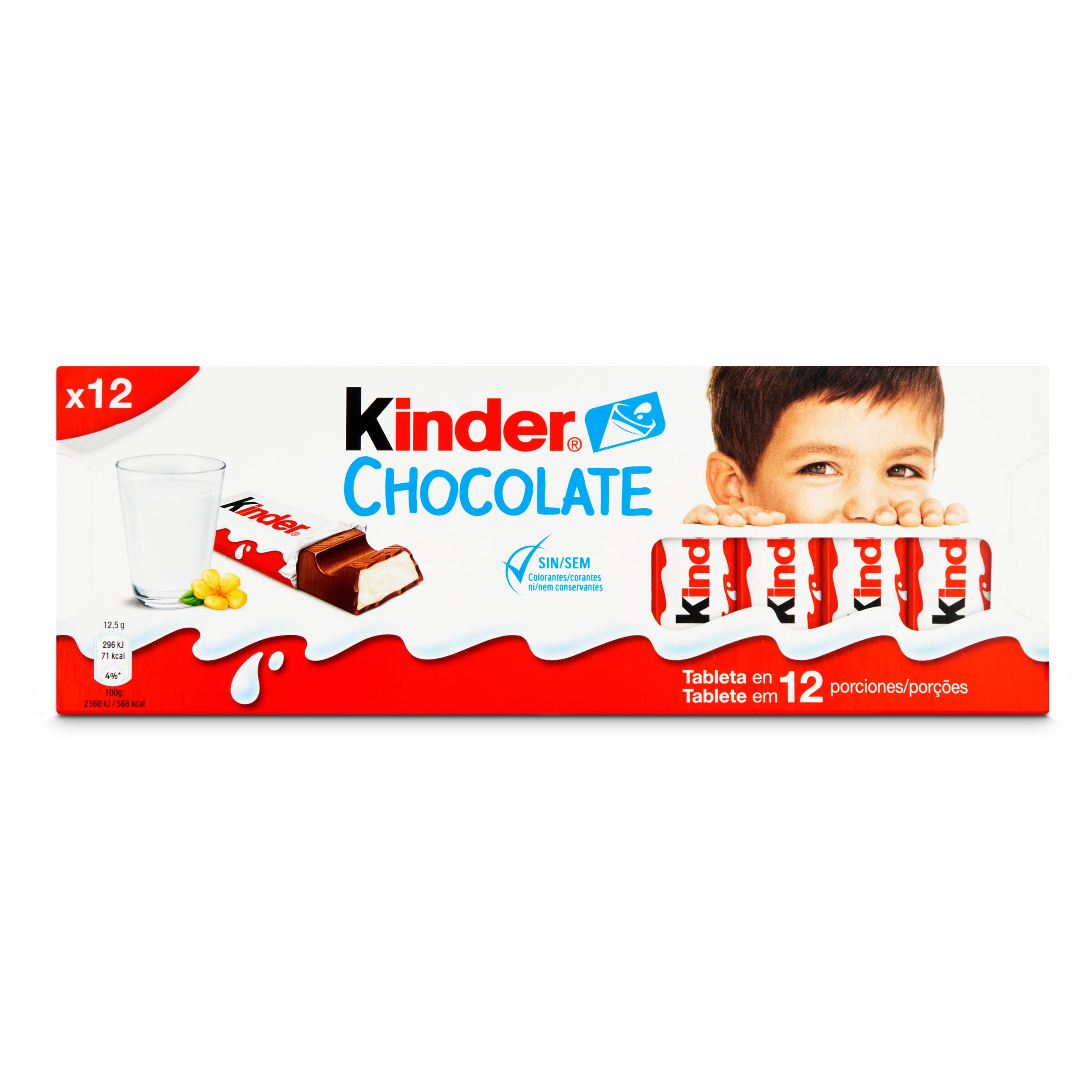 KINDER barritas de chocolate navidad 12 unidades 150 gr