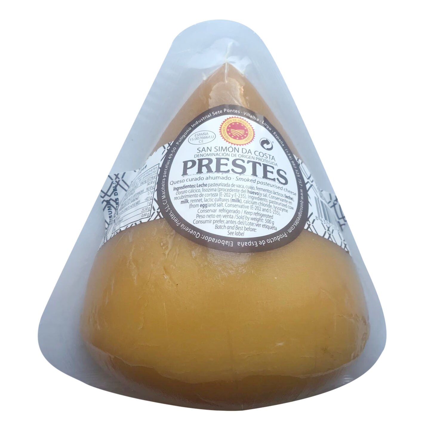 PRESTES queso curado ahumado san simón da costa pieza 500 gr