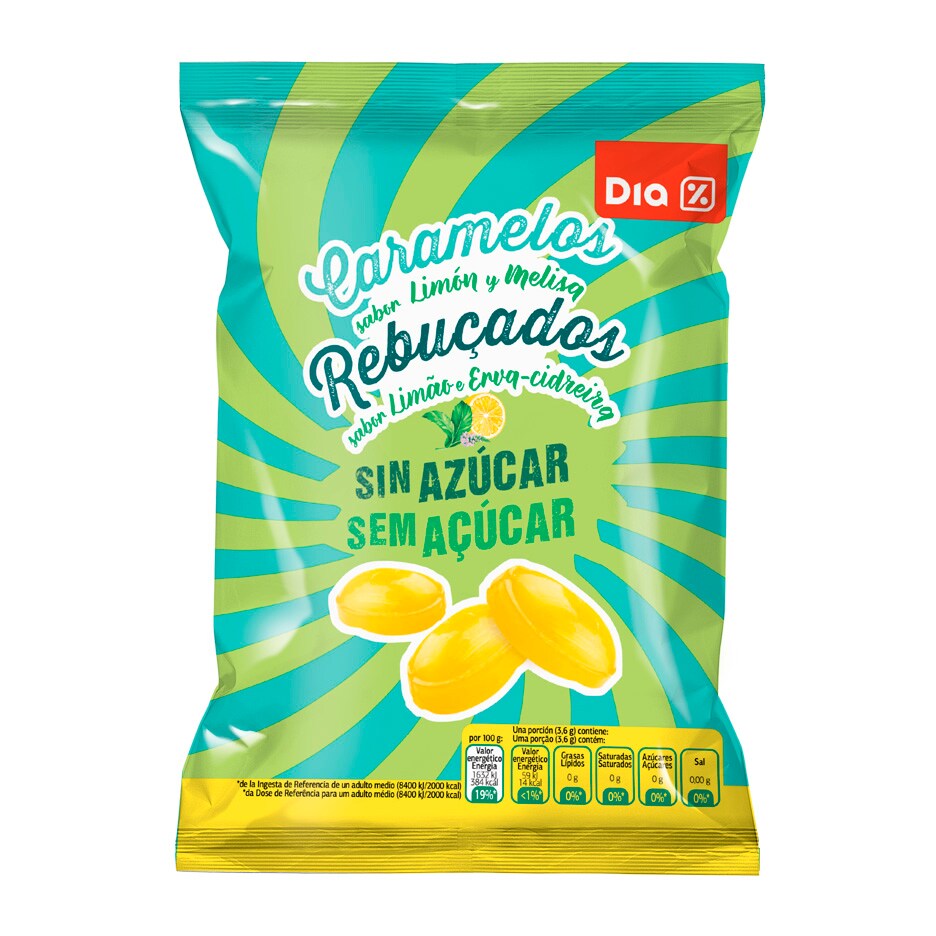 DIA caramelos sin azúcar sabor limón bolsa 200 gr