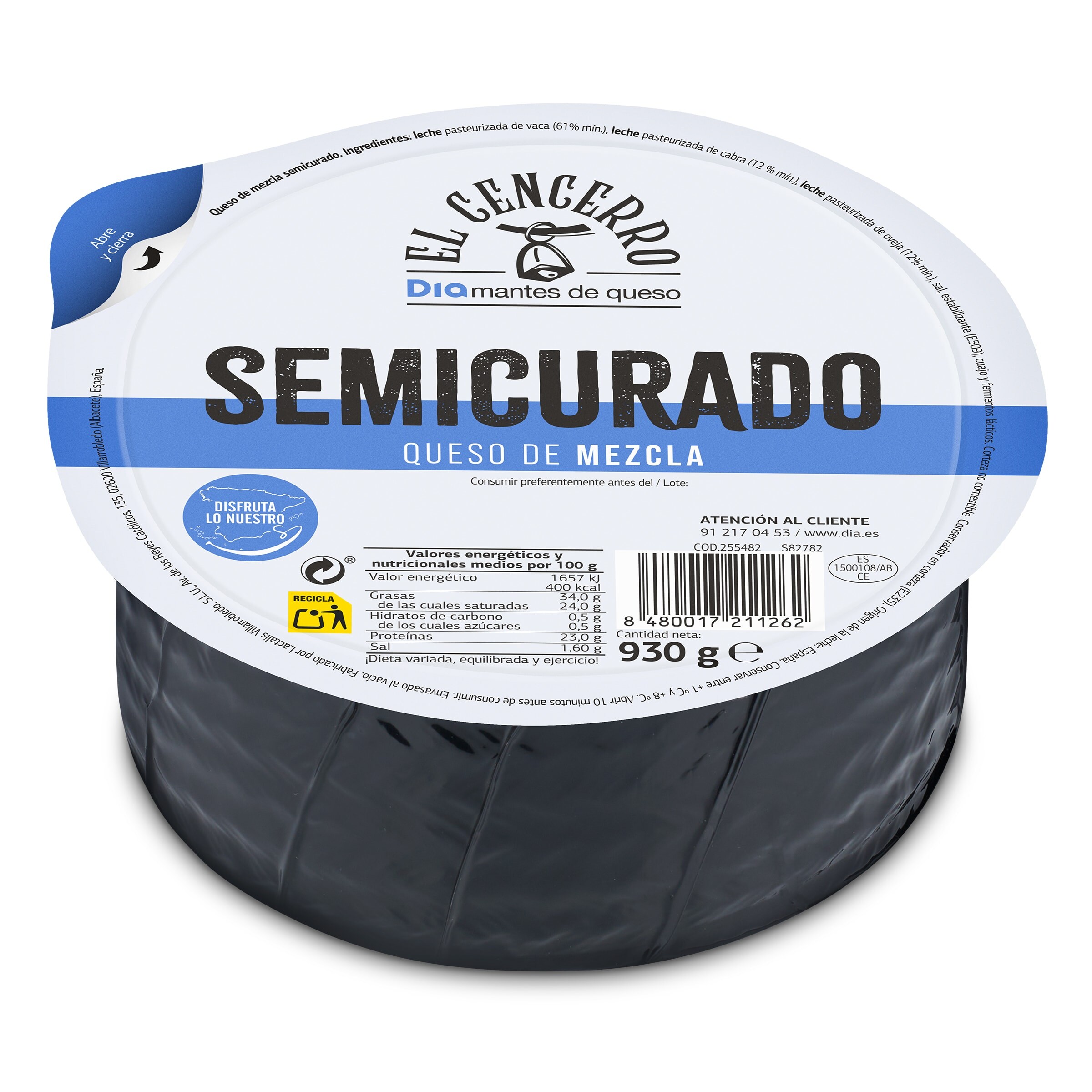 DIA EL CENCERRO queso semicurado mini pieza 930 gr