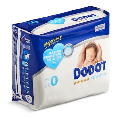 Pañales recién nacido menos de 3 kgs talla 0 DODOT BOLSA 24 UD -  Supermercados DIA