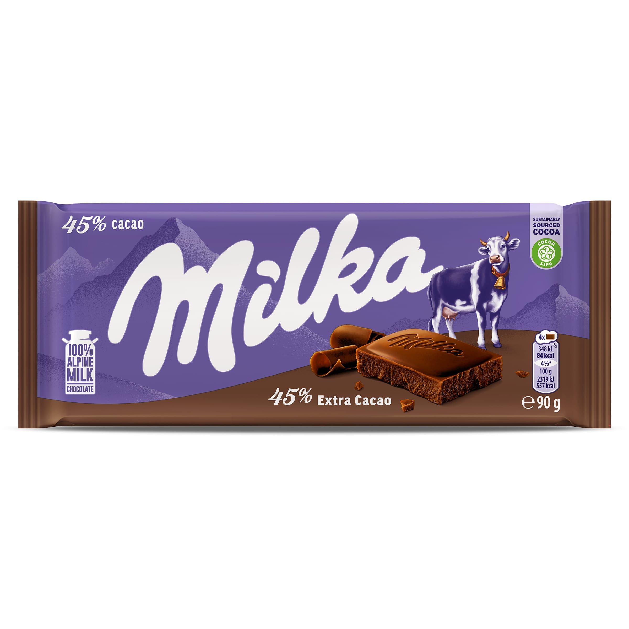 Chocolate extra cacao 45% Milka 90 g