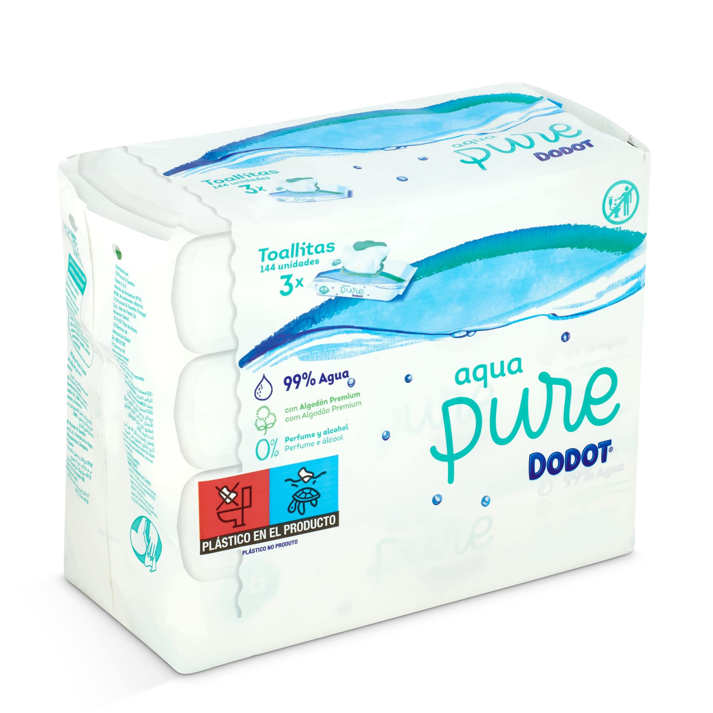 Dodot toallitas humedas aqua pure 48 unidades