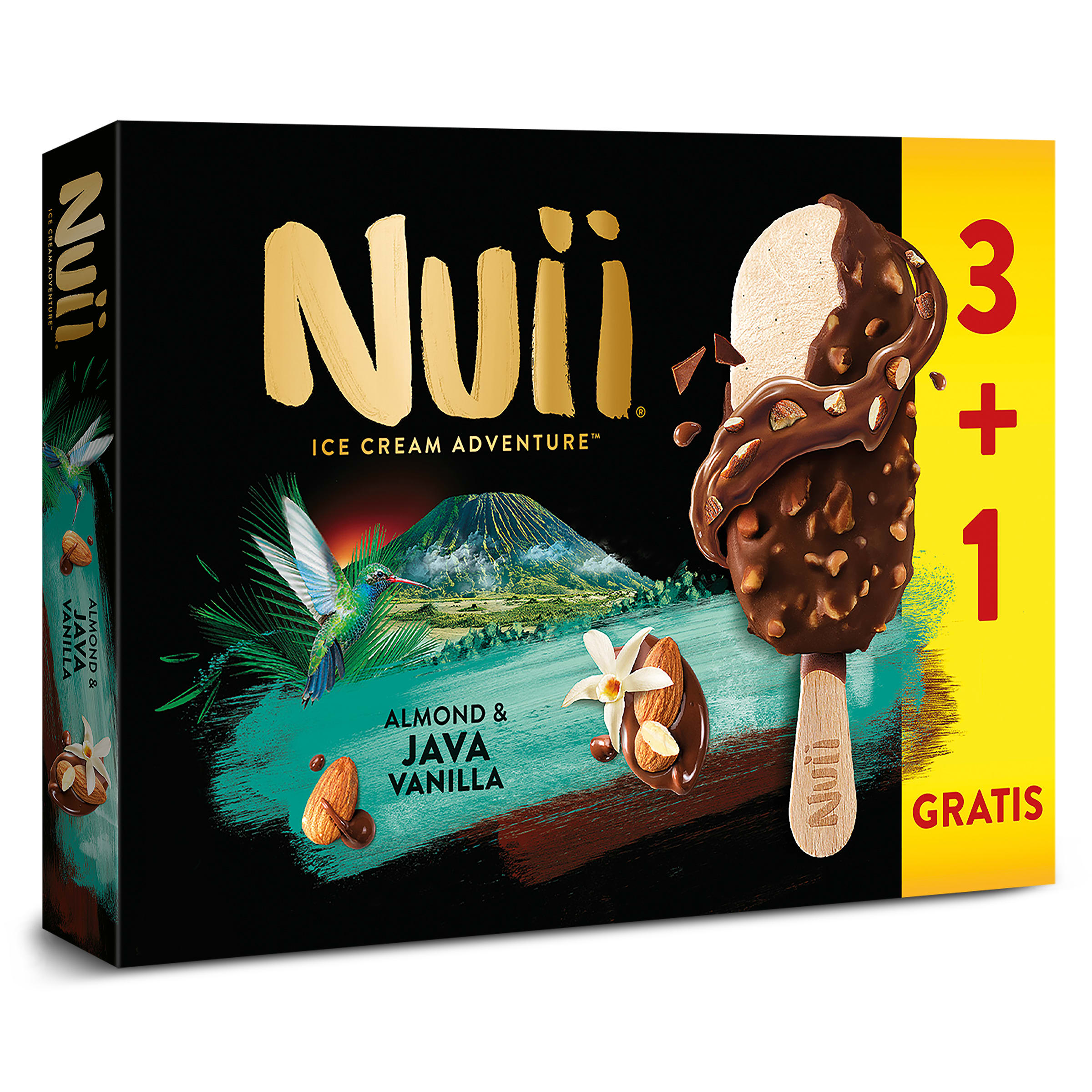 Helado bombón vainilla con almendras Nuii estuche 240 g