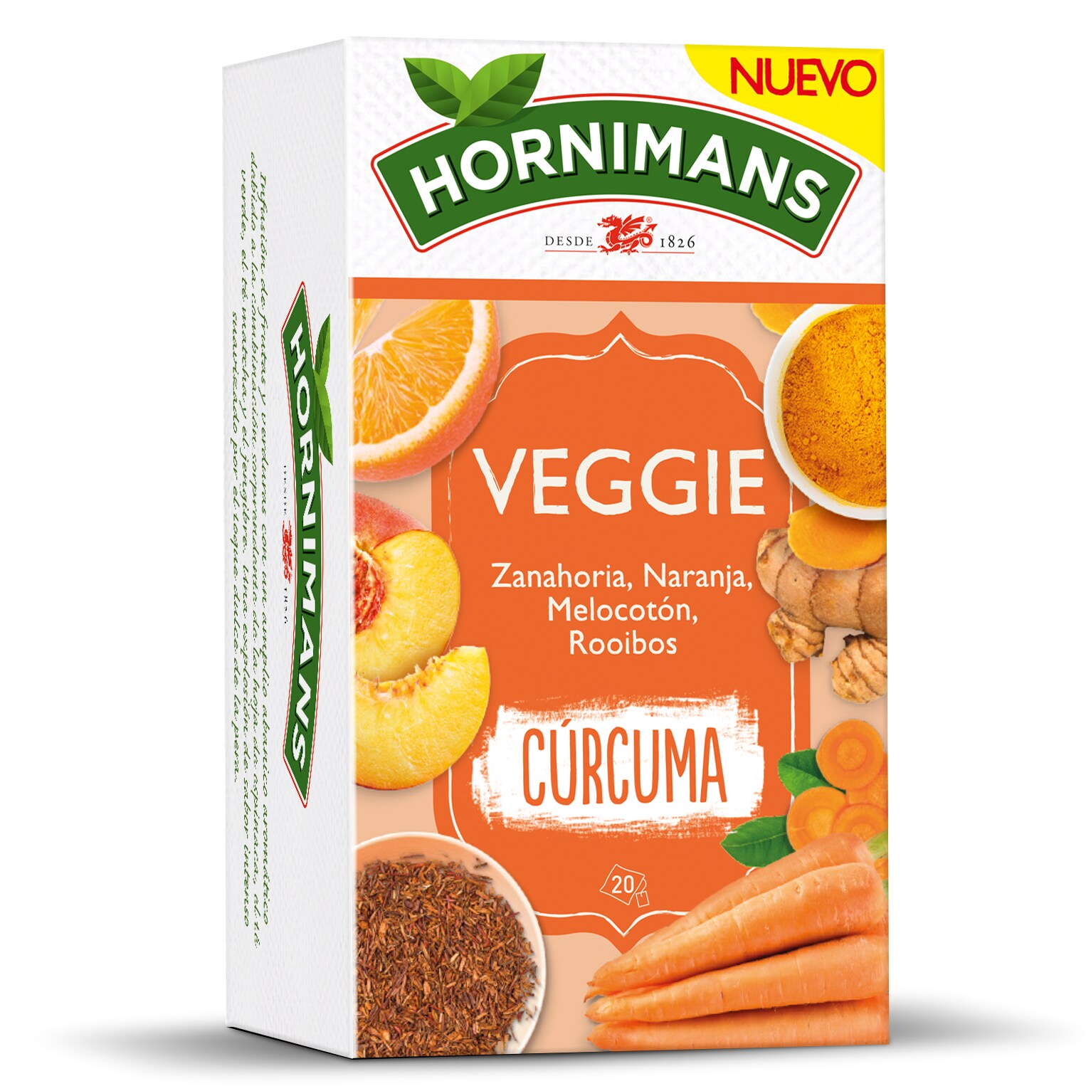 HORNIMANS infusión veggie cúrcuma estuche 20 bolsitas