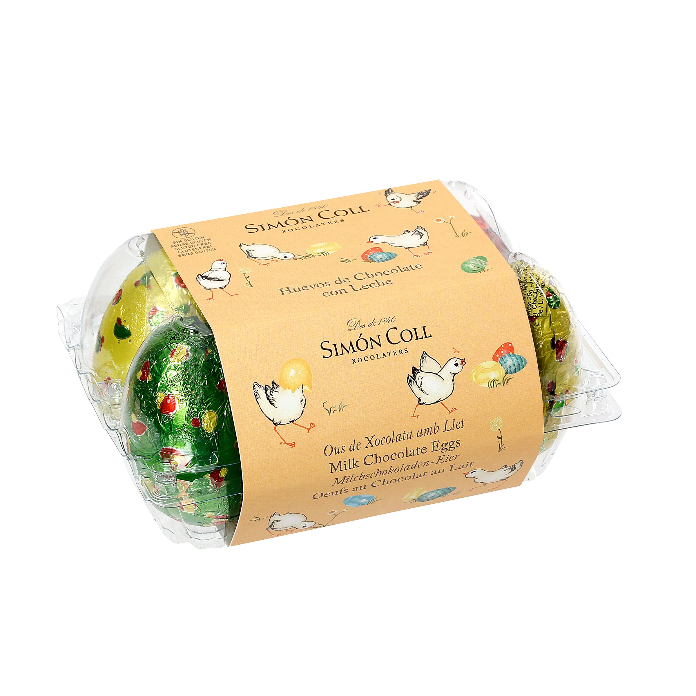 SIMON COLL huevos de chocolate con leche estuche 6 uds 150 gr