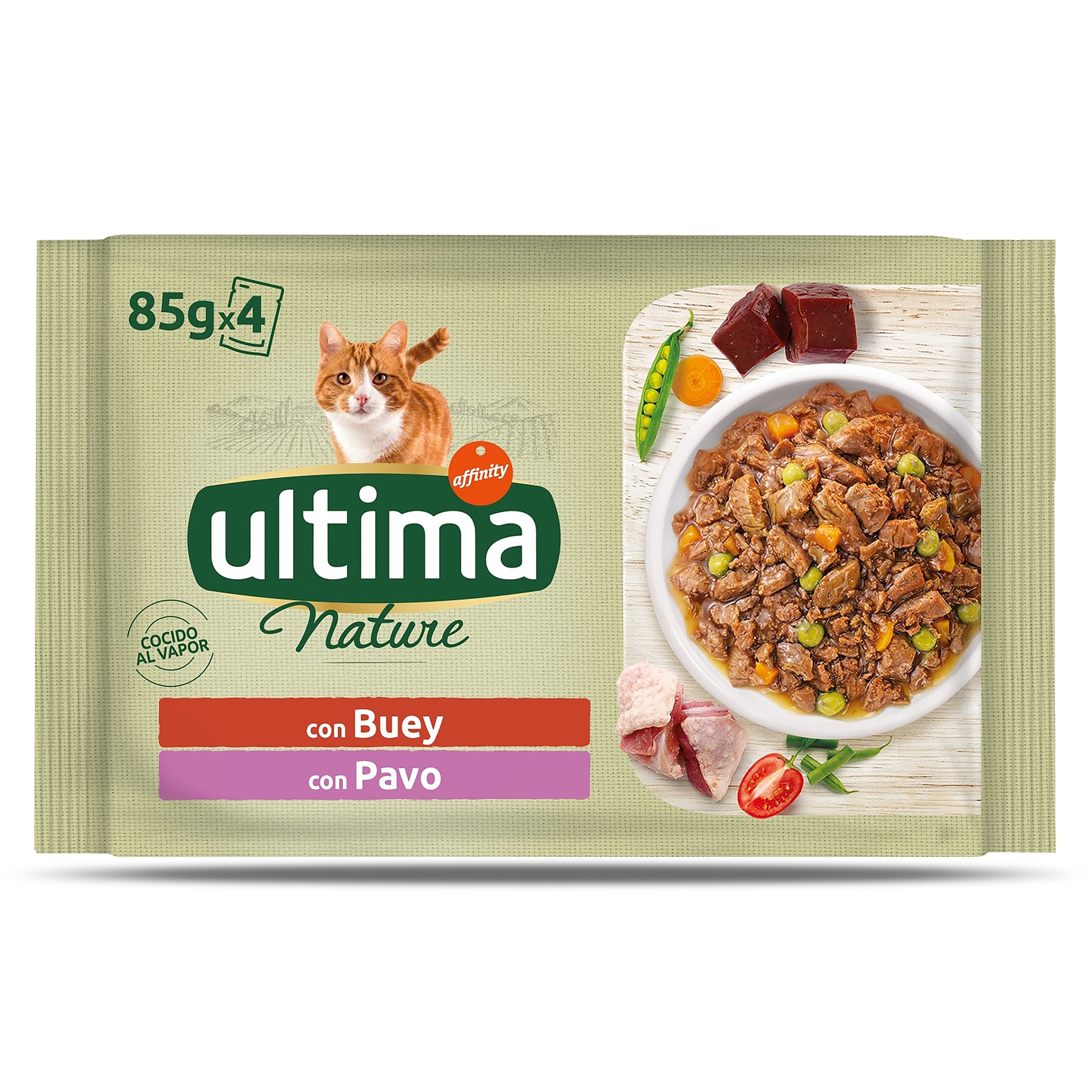 ULTIMA Nature alimento para gatos con buey y pavo bolsa 4 x 85 gr