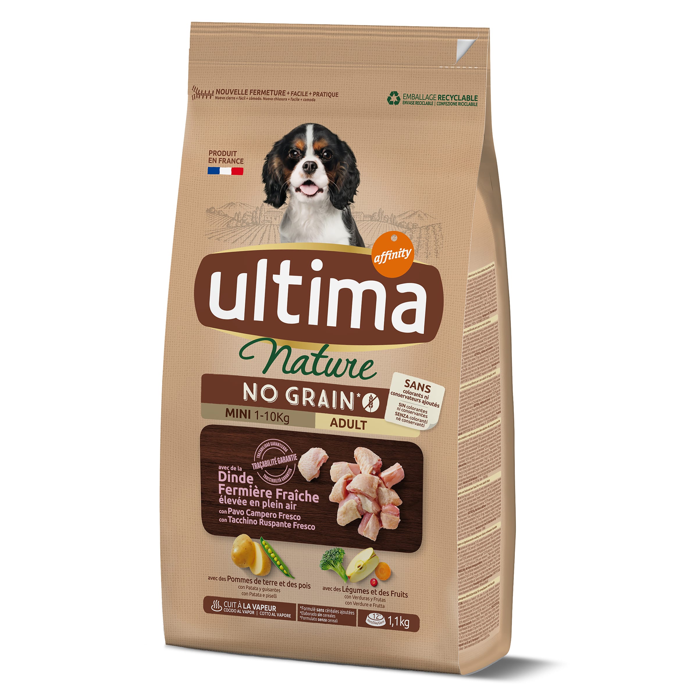 Alimento para perros mini adultos con pavo ULTIMA   BOLSA 1.1 KG