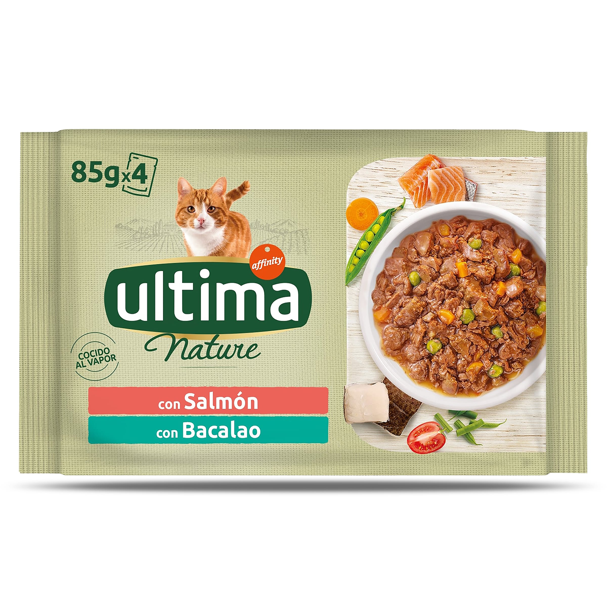 ULTIMA Nature alimento para gatos con salmón y trucha bolsa 4 x 85 gr