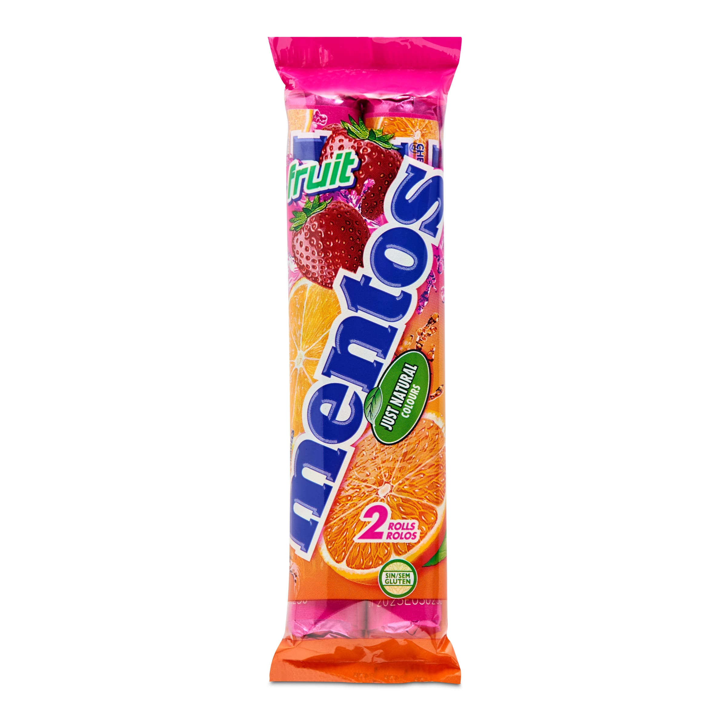 MENTOS roll frutas pack caramelos masticables sabor frutas paquete 2 x 38 gr