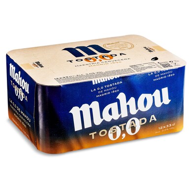 Cerveza tostada 0,0% alcohol Mahou pack 12 x 33 cl-0 Cerveza tostada 0,0% alcohol Mahou pack 12 x 33 cl-0