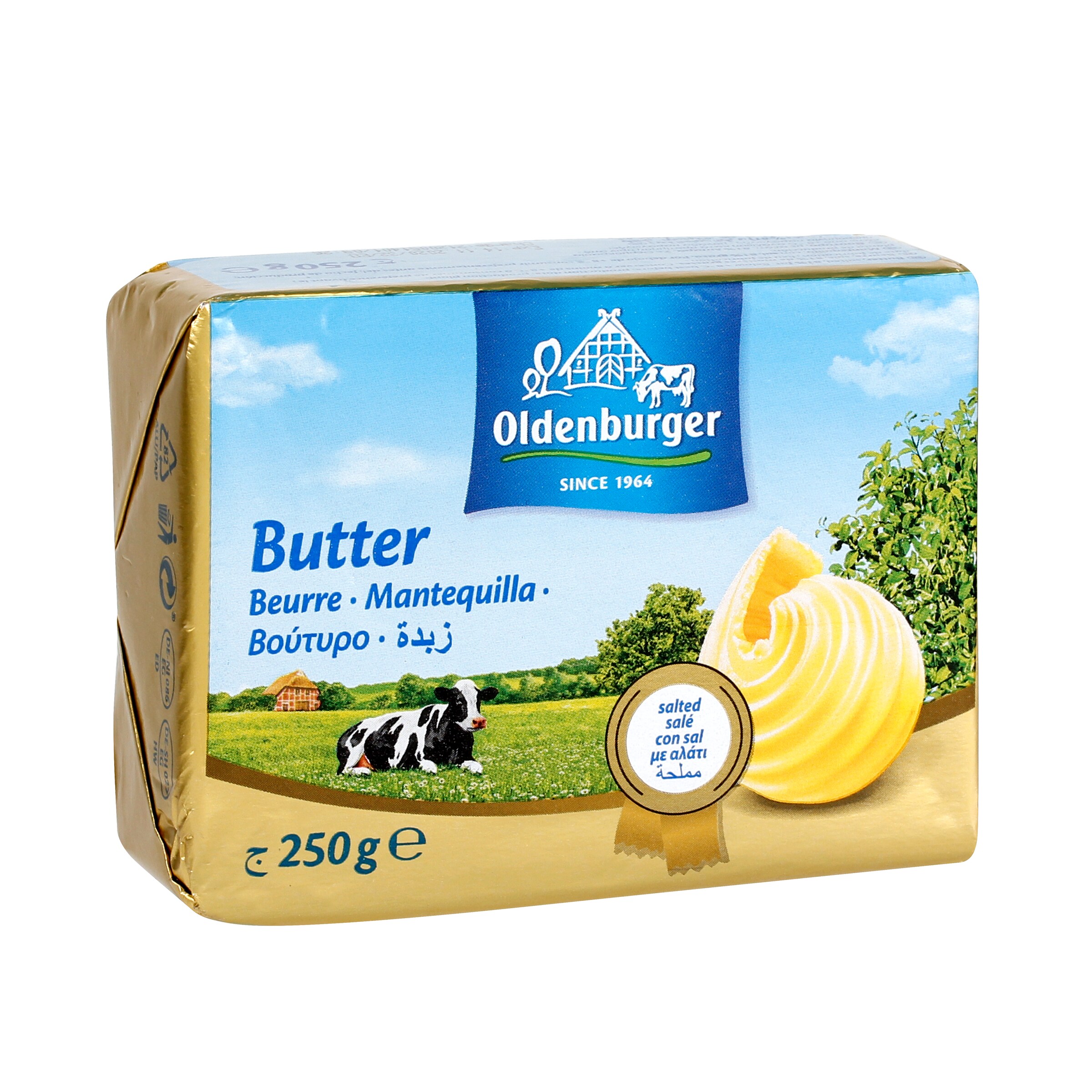 OLDENBURGER mantequilla con sal pastilla 250 gr