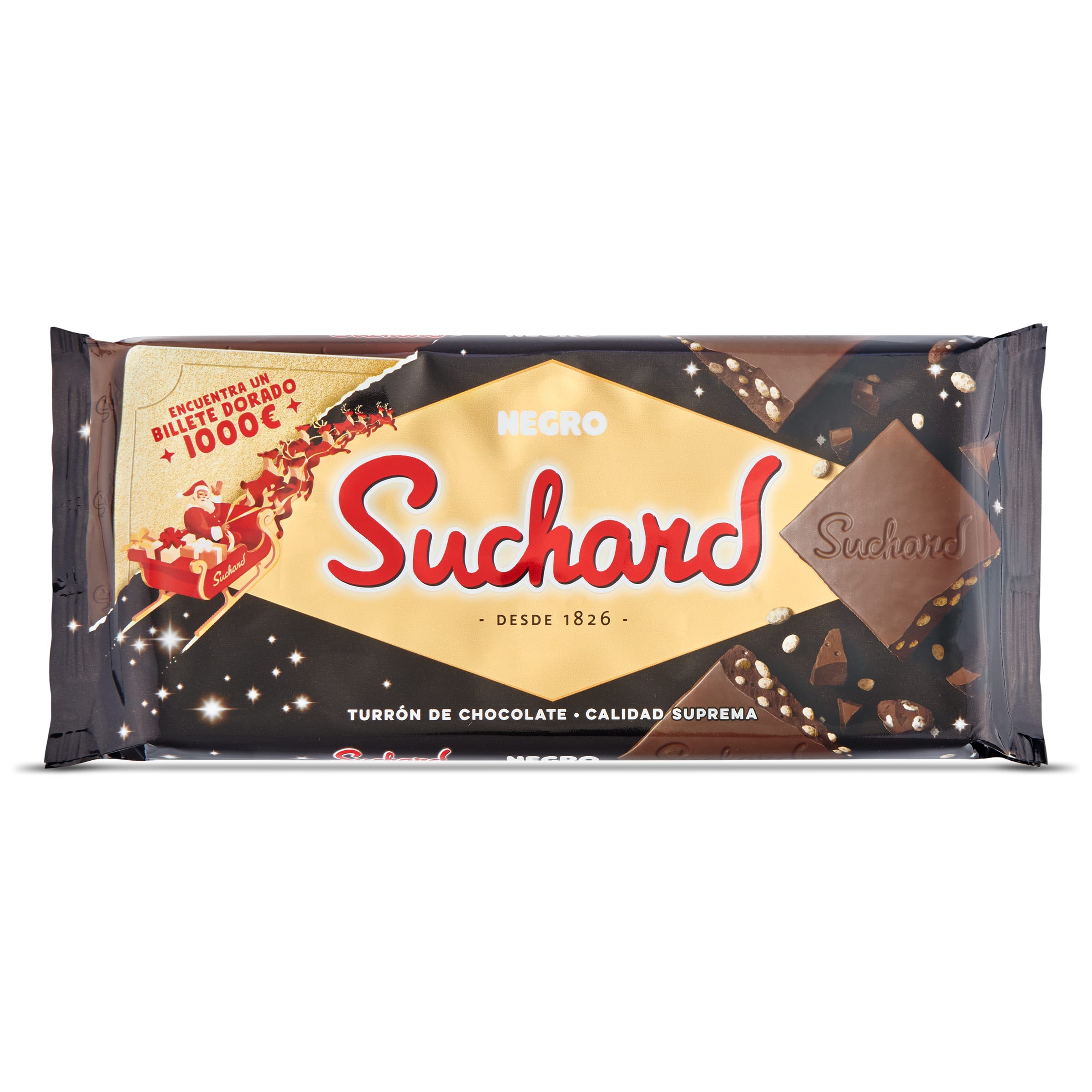 SUCHARD turrón de chocolate negro estuche 260 gr