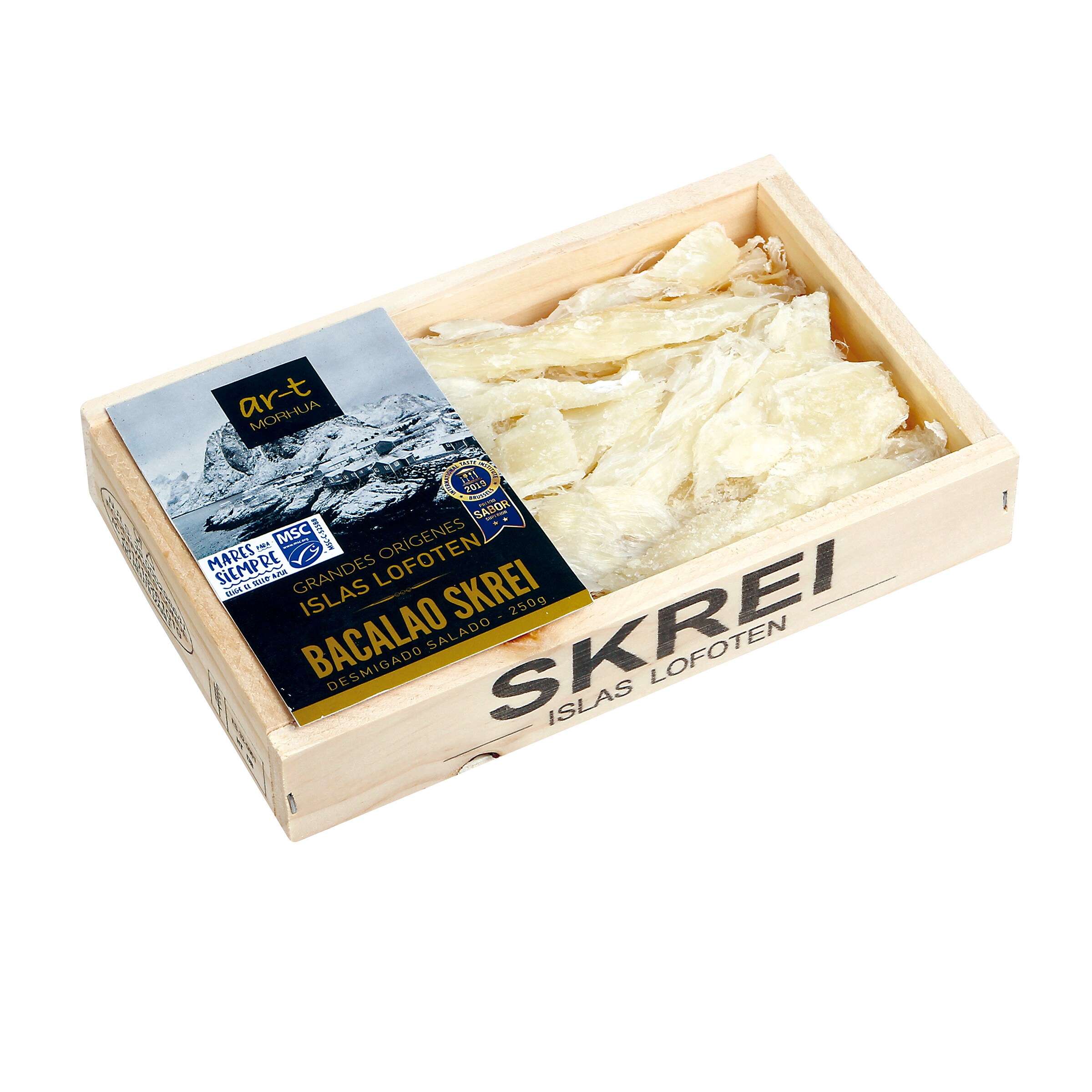 ART MORHUA bacalao desmigado salado skrei bandeja 250 gr