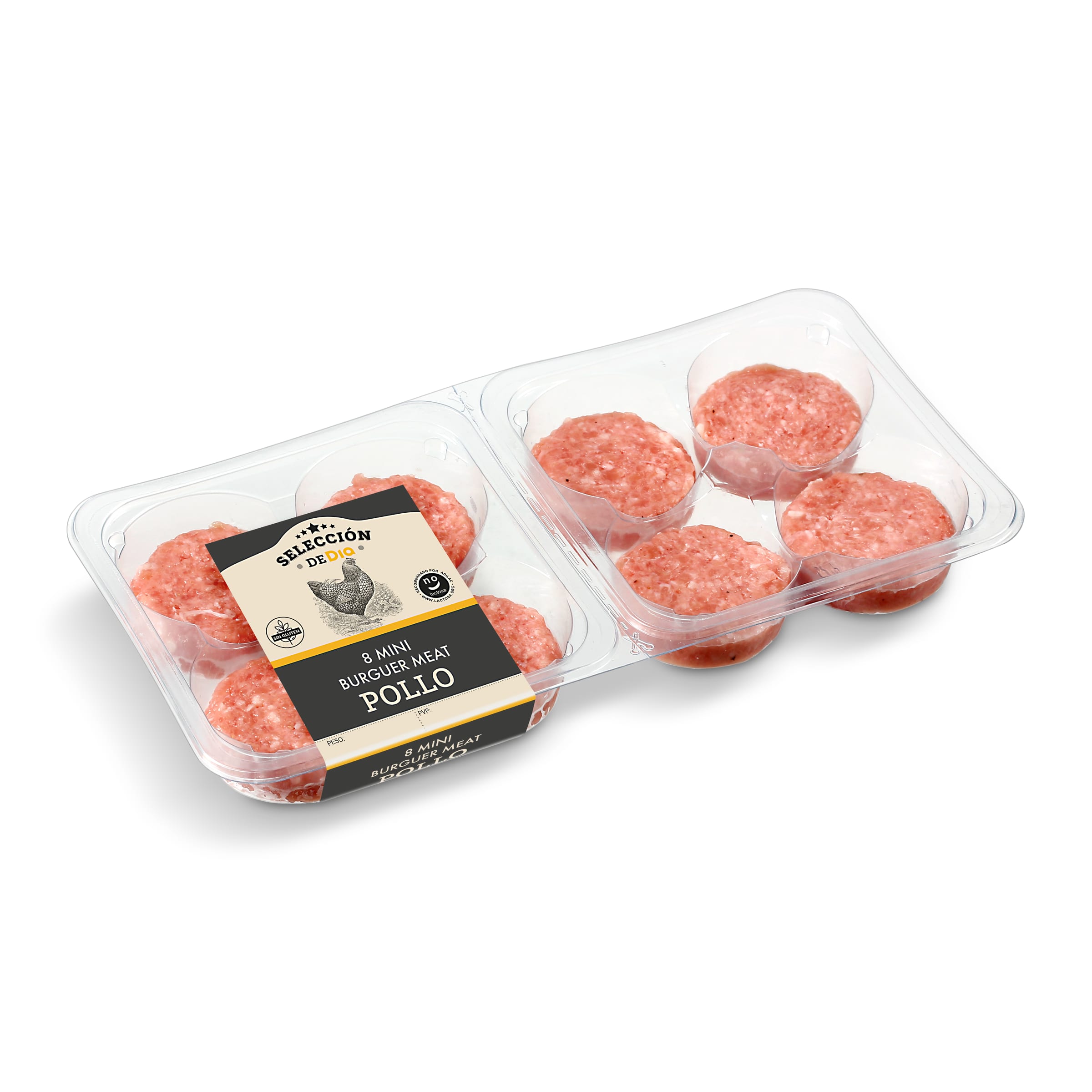 SELECCIÓN DE DIA mini hamburguesas de pollo bandeja 8 uds 280 gr