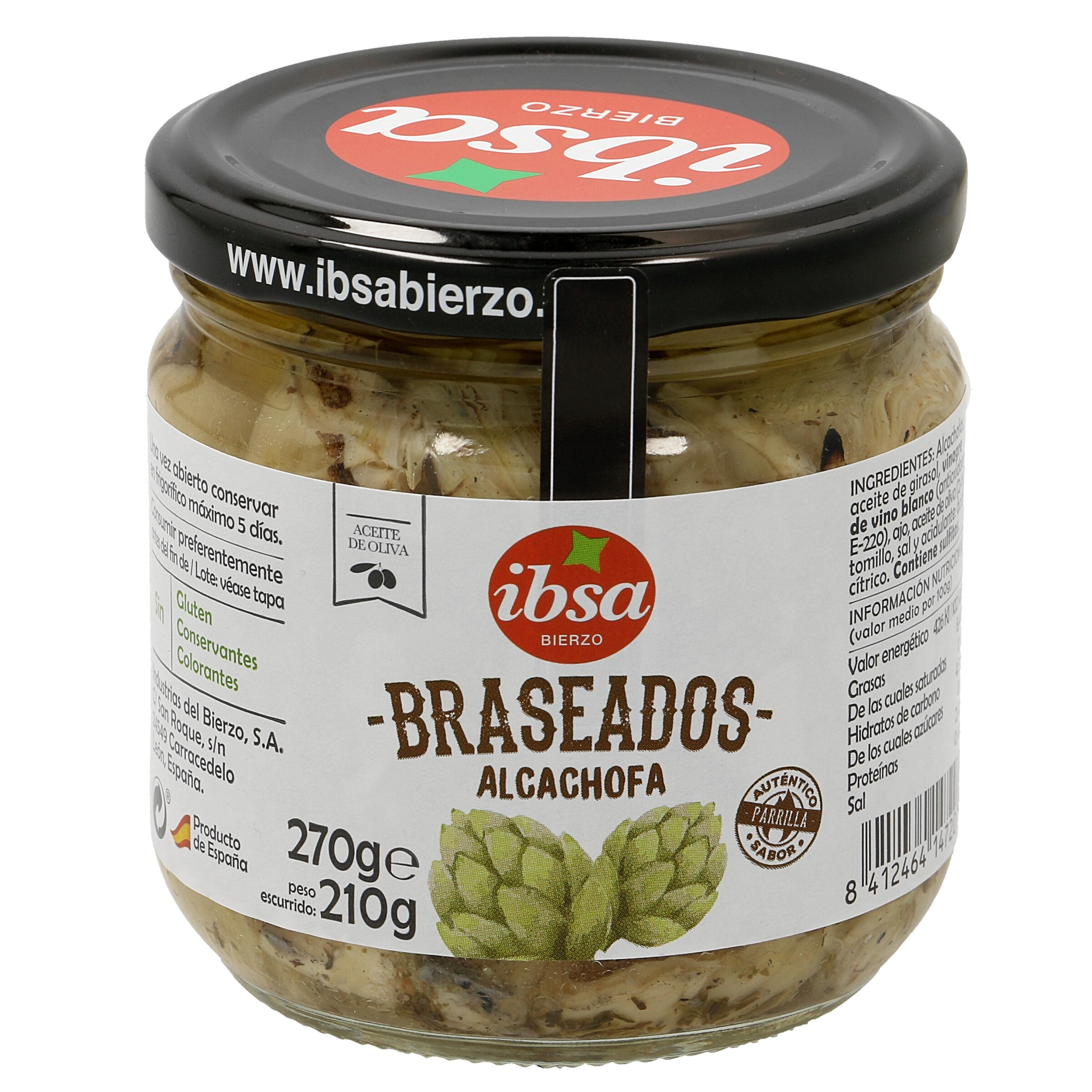 IBSA alcachofa braseada frasco 210 gr