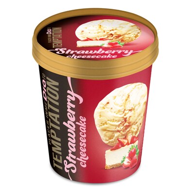 Tarrina de strawberry cheesecake Dia Temptation 350 g-0 Tarrina de strawberry cheesecake Dia Temptation 350 g-0