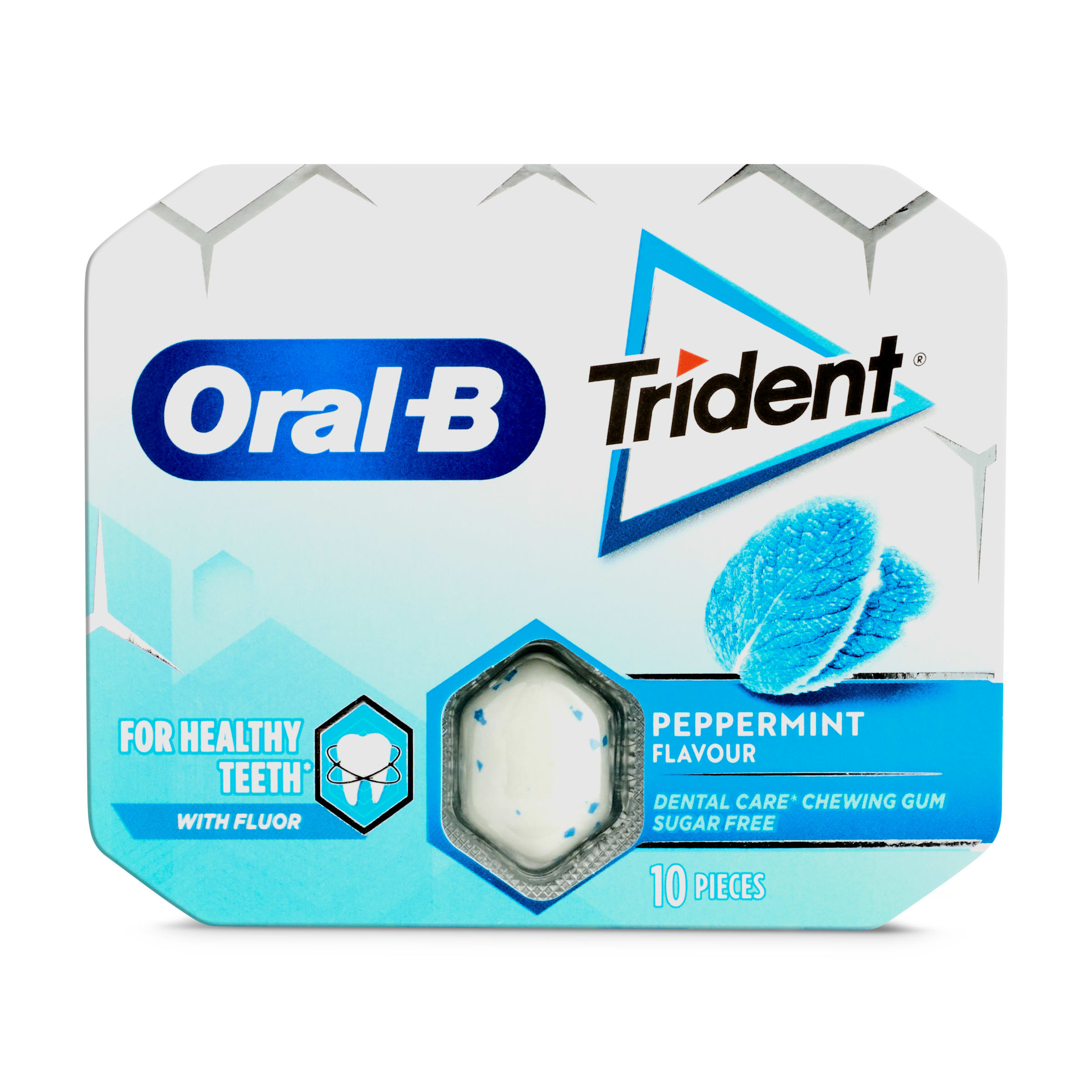 TRIDENT Oral b chicle grageas sabor menta paquete 10 uds
