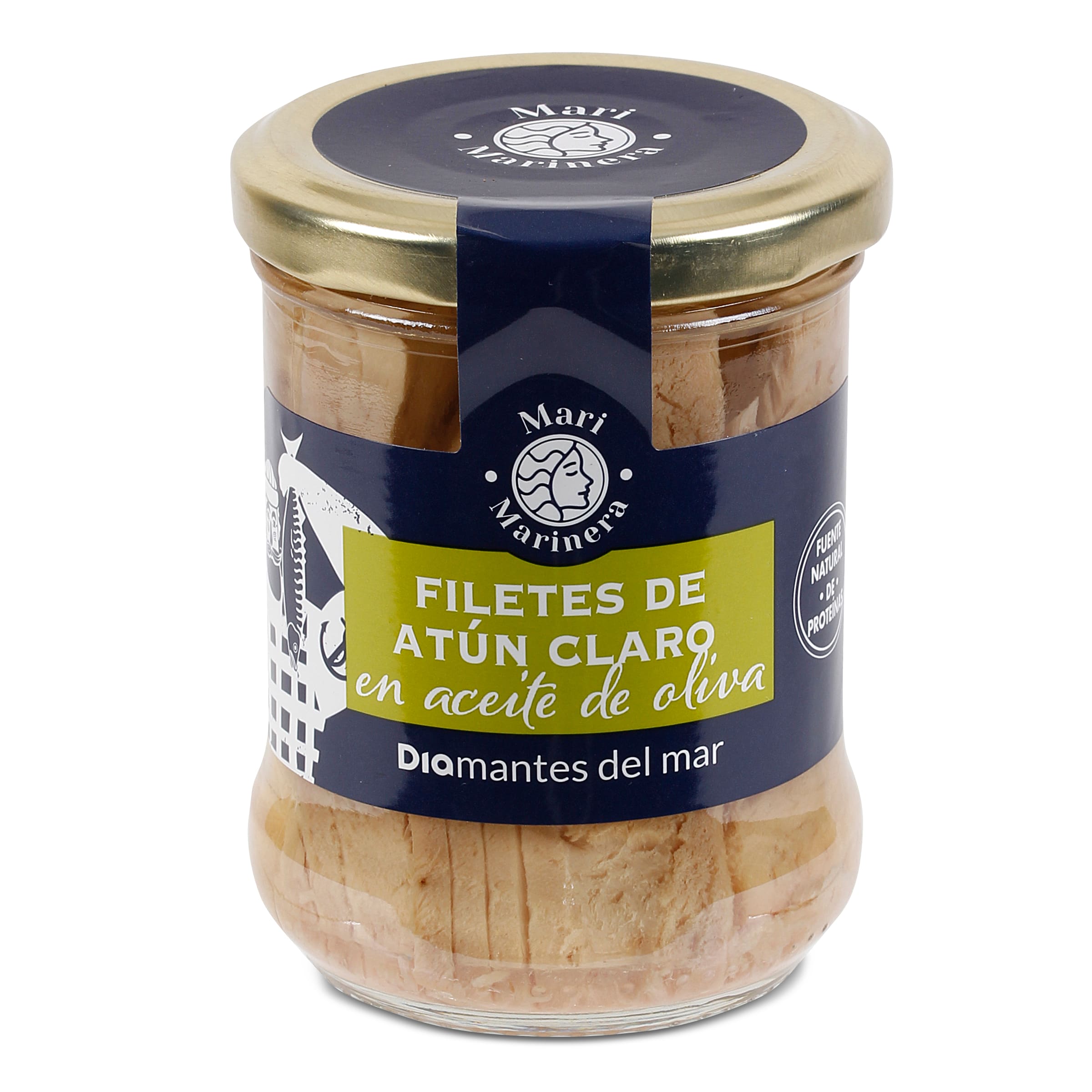 DIA MARI MARINERA filetes de atún claro en aceite de oliva frasco 140 gr