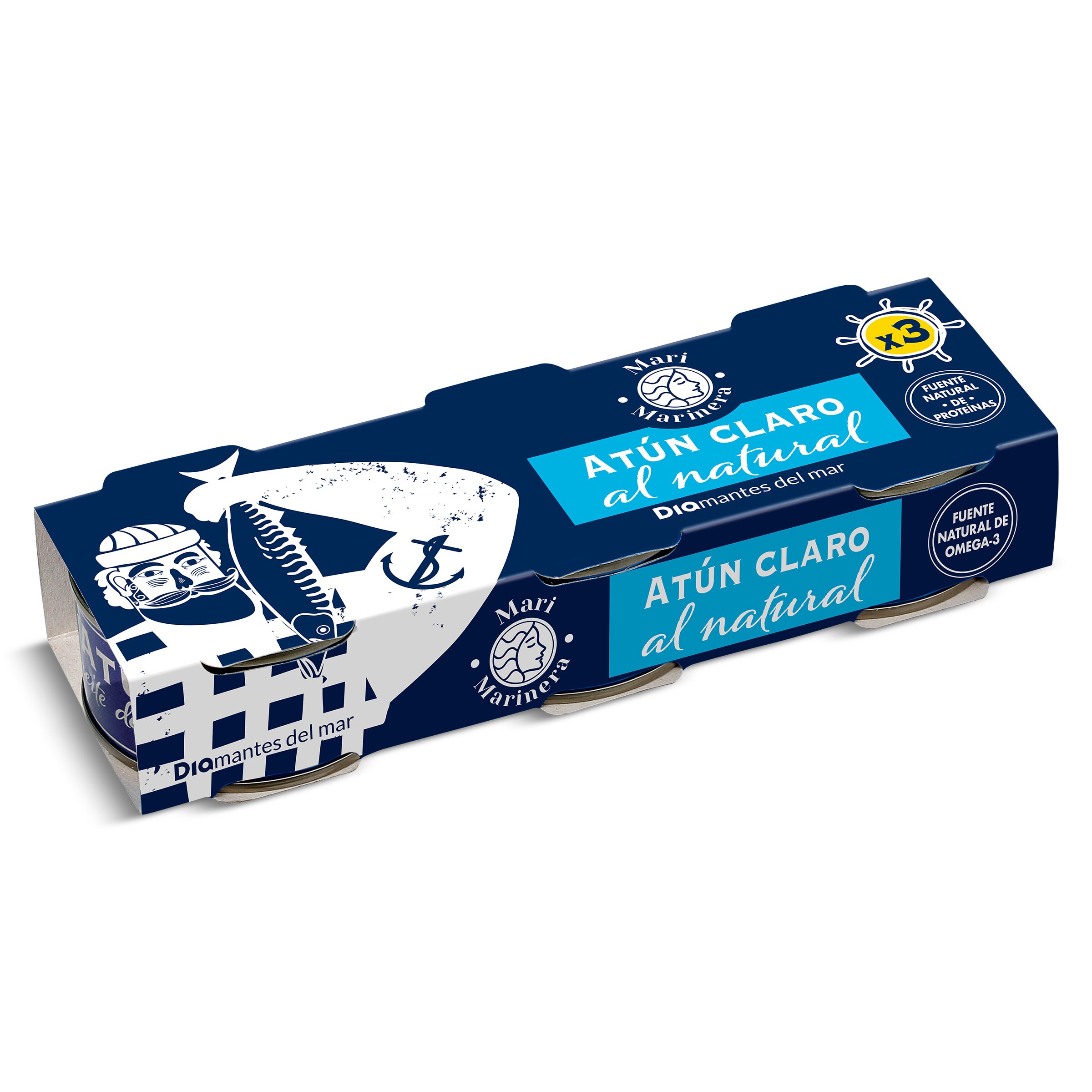 DIA MARI MARINERA atún claro al natural pack 3 latas de 60 gr