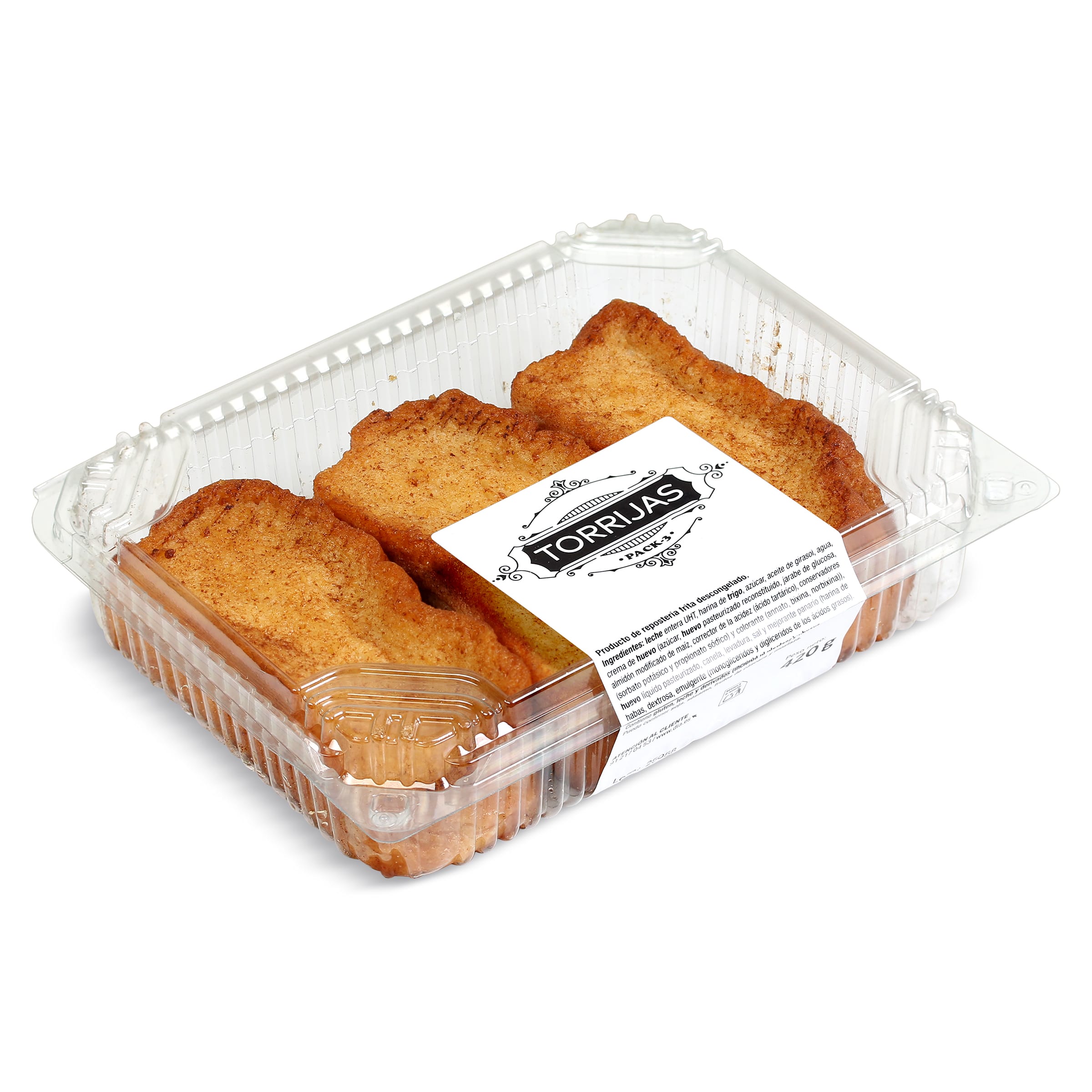 Torrijas 3 unidades bandeja 420 g