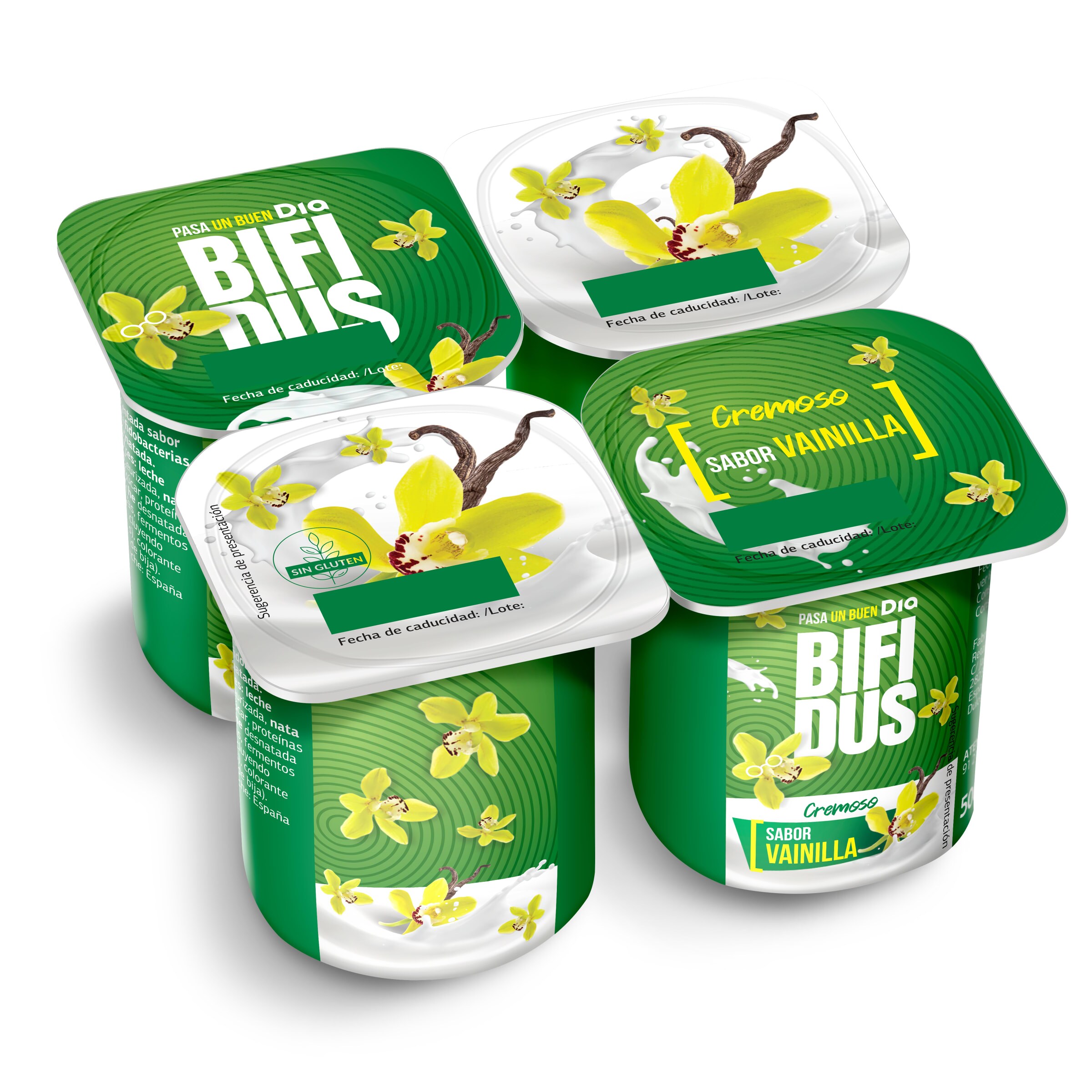 DIA BíFIDUS cremoso sabor vainilla pack 4 unidades 125 gr