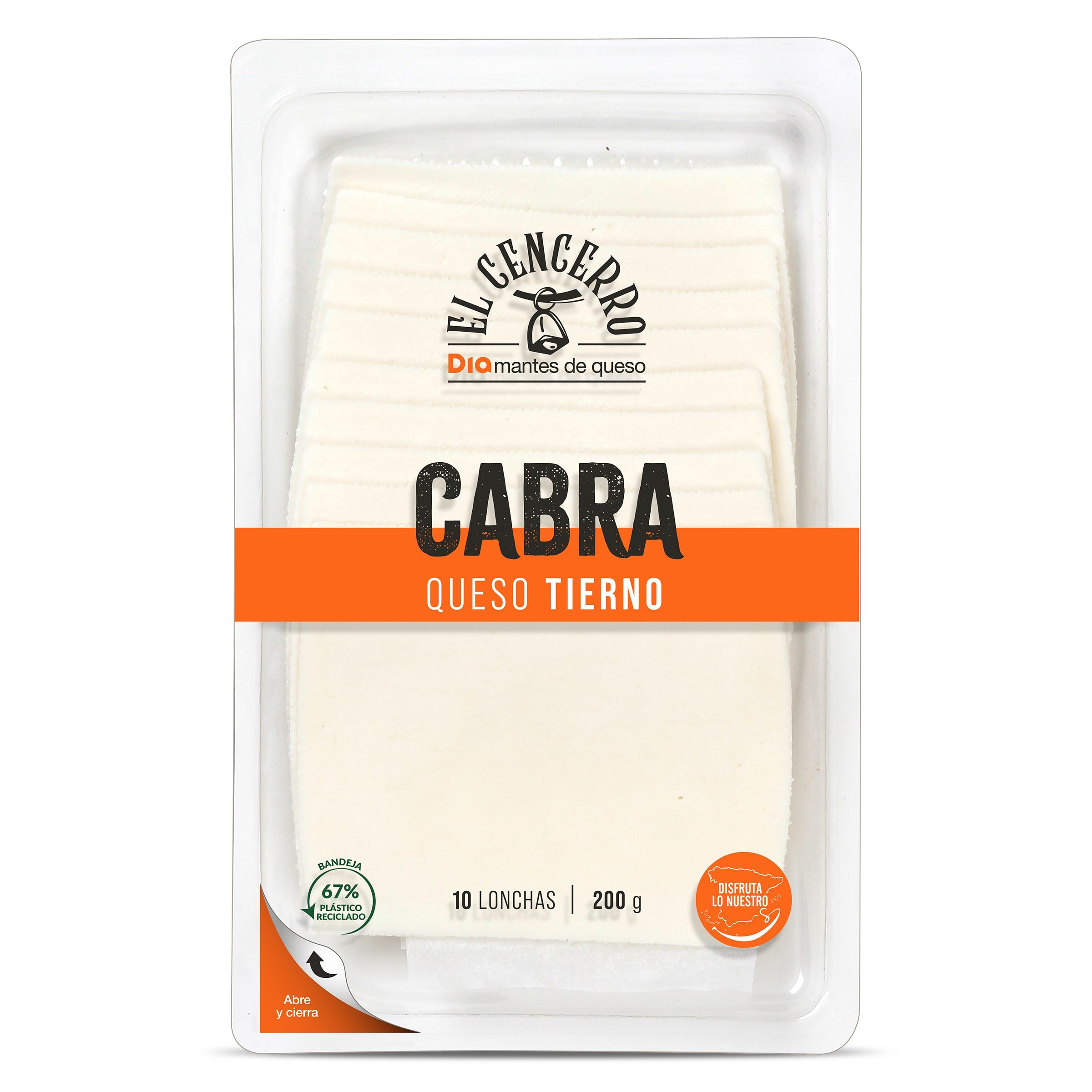 DIA EL CENCERRO queso tierno de cabra lonchas envase 200 gr