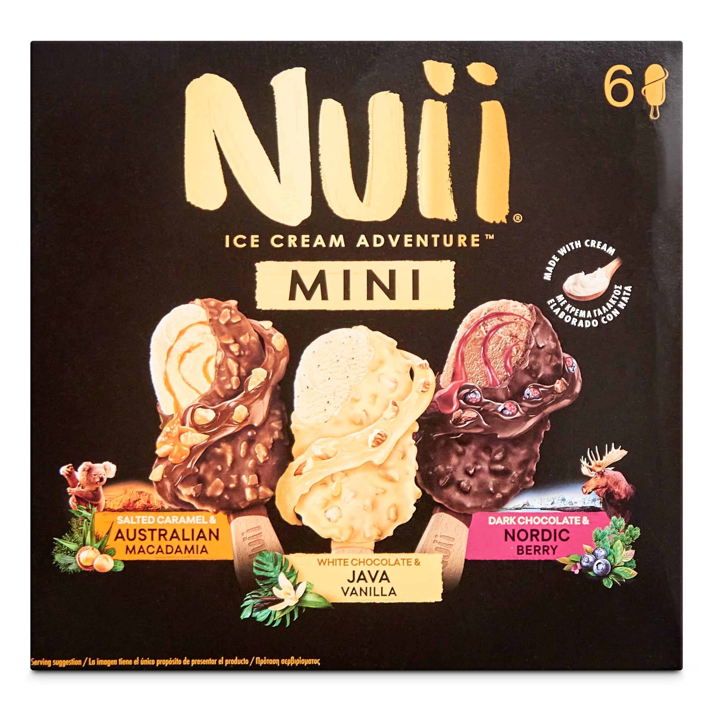 NUII helado mini bombón mix caja 6 uds 253 gr