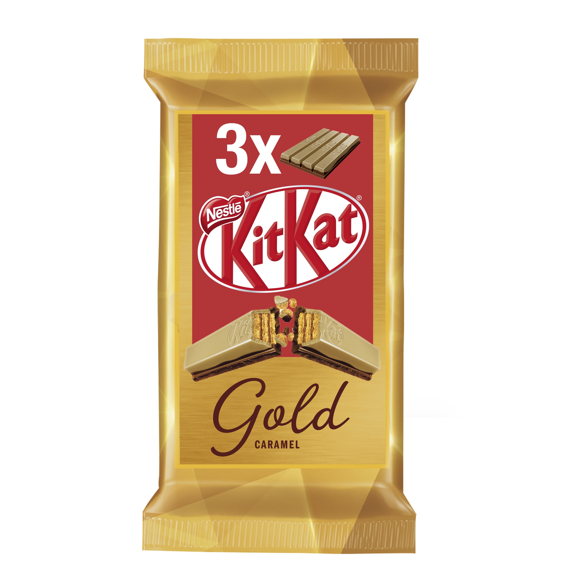 KIT KAT chocolatina gold pack 3 unidades de 41,5 gr