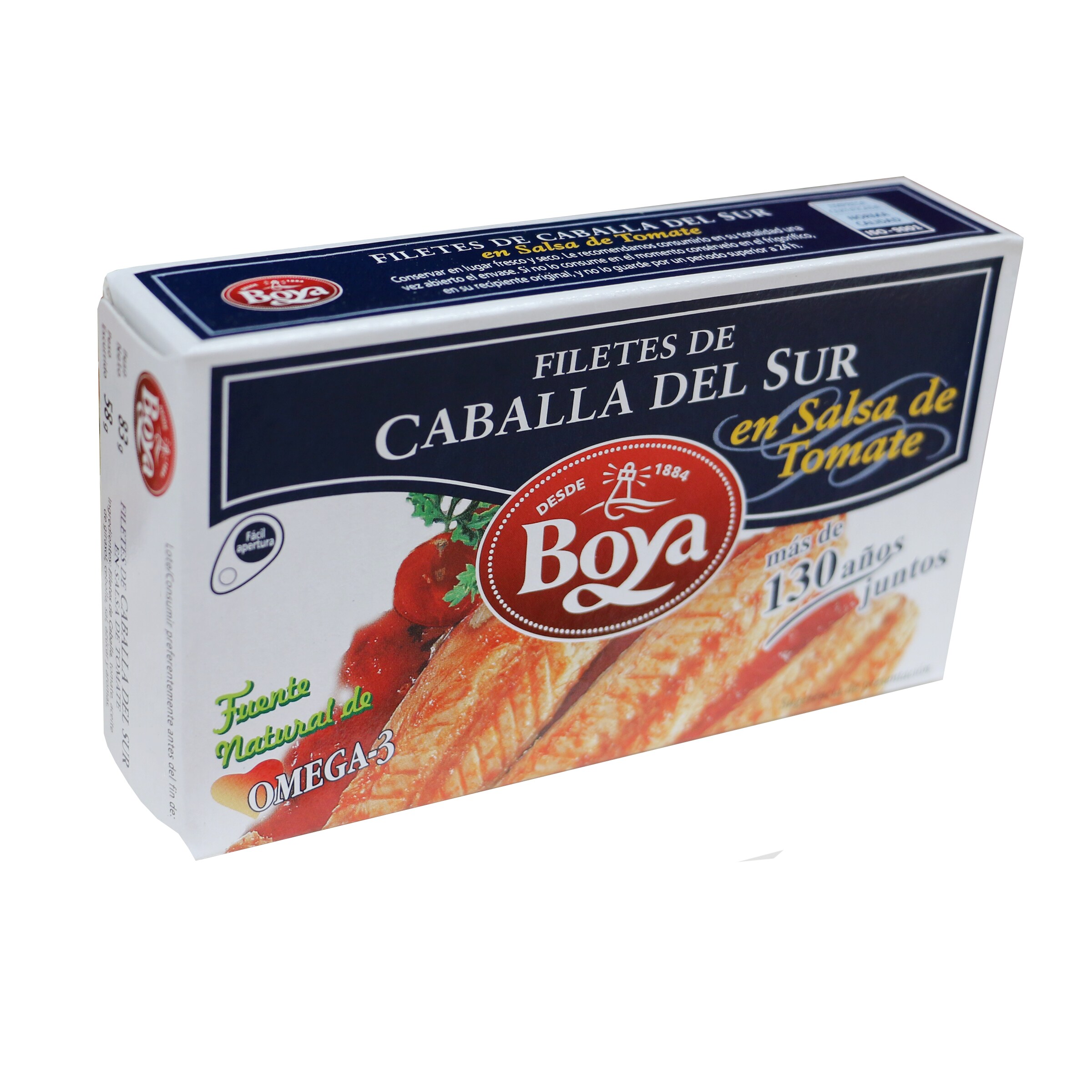 BOYA filetes de caballa del sur en salsa de tomate lata 58 gr