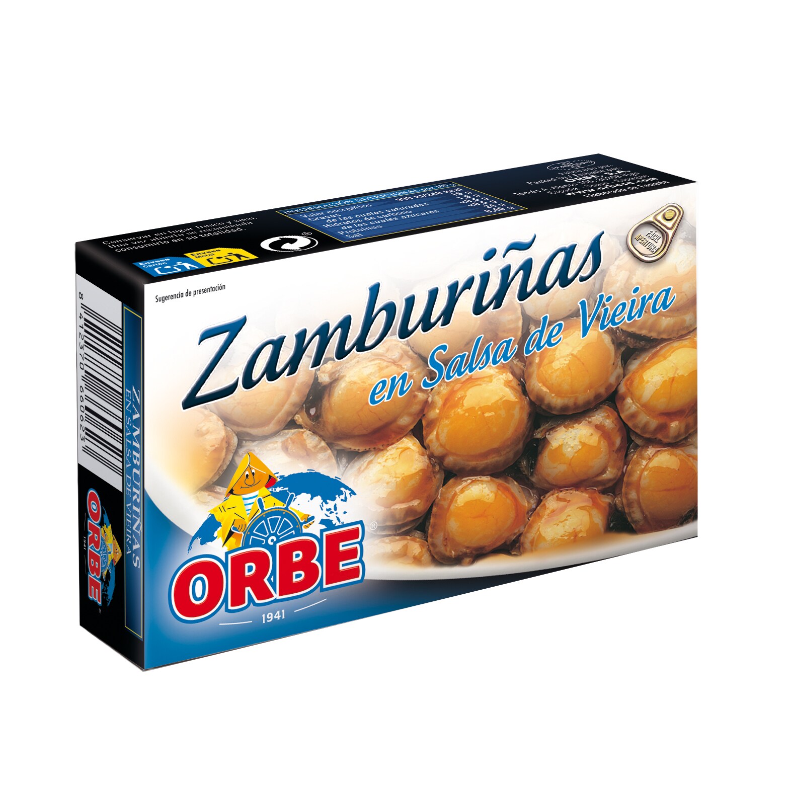 ORBE zamburiñas en salsa de vieira lata 63 gr