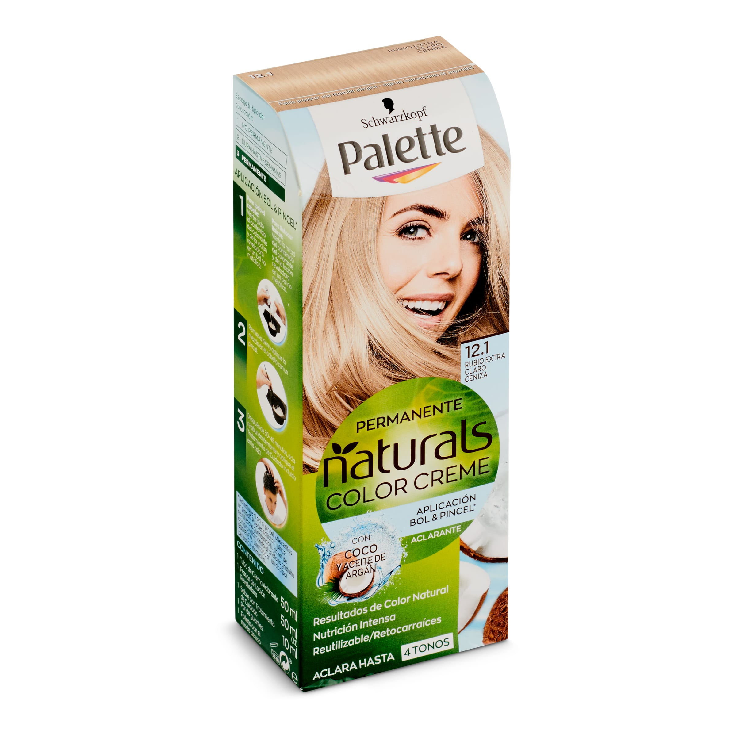 PALETTE Naturals creme tinte rubio extra claro ceniza Nº 12.1 caja 1 ud