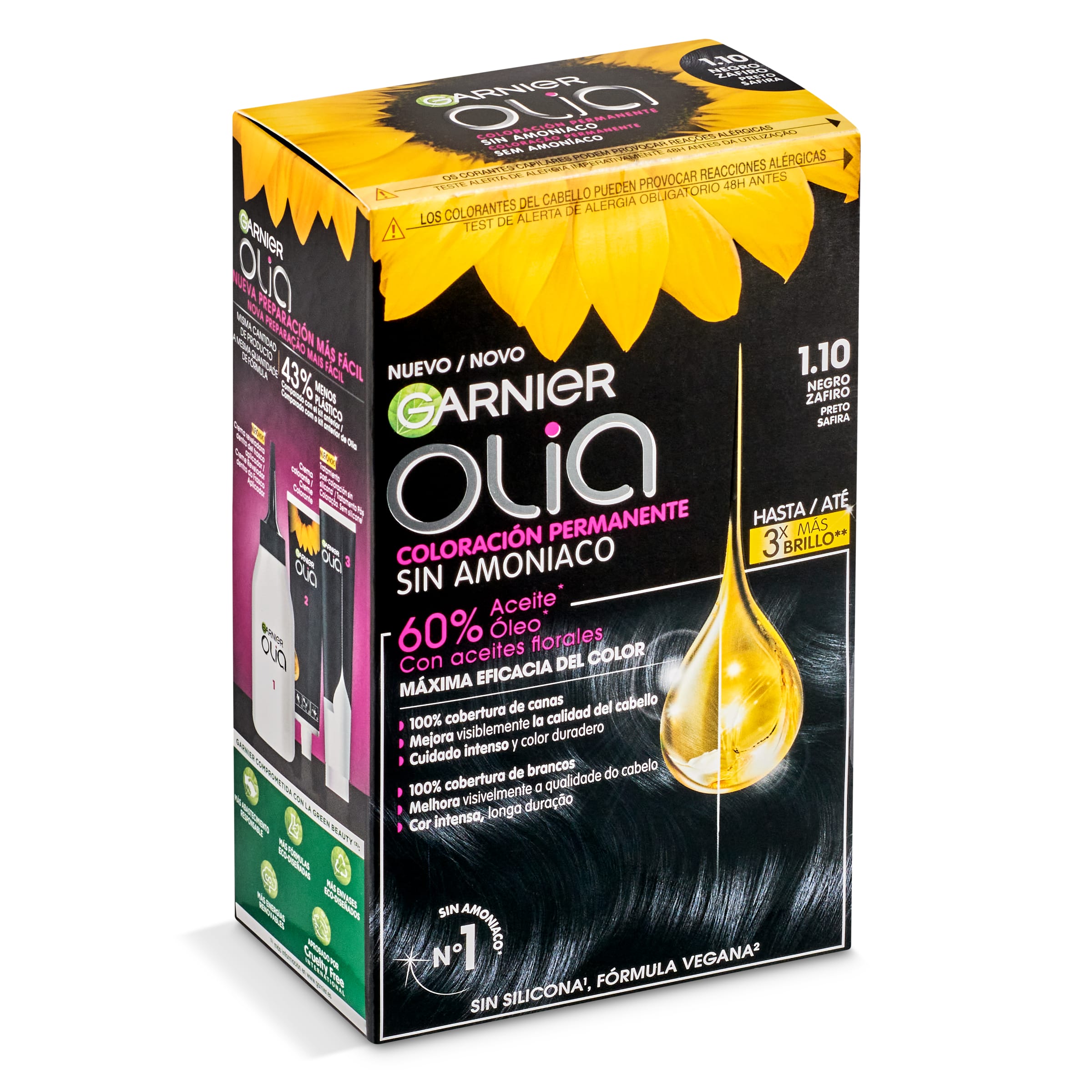 OLIA tinte negro safiro Nº 1,1 caja 1 ud