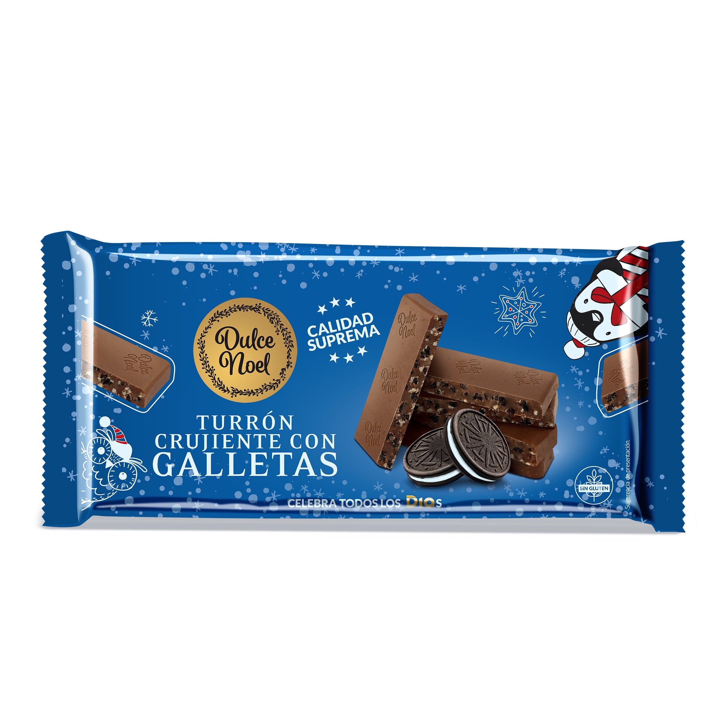 DIA DULCE NOEL turrón crujiente con galletas estuche 200 gr