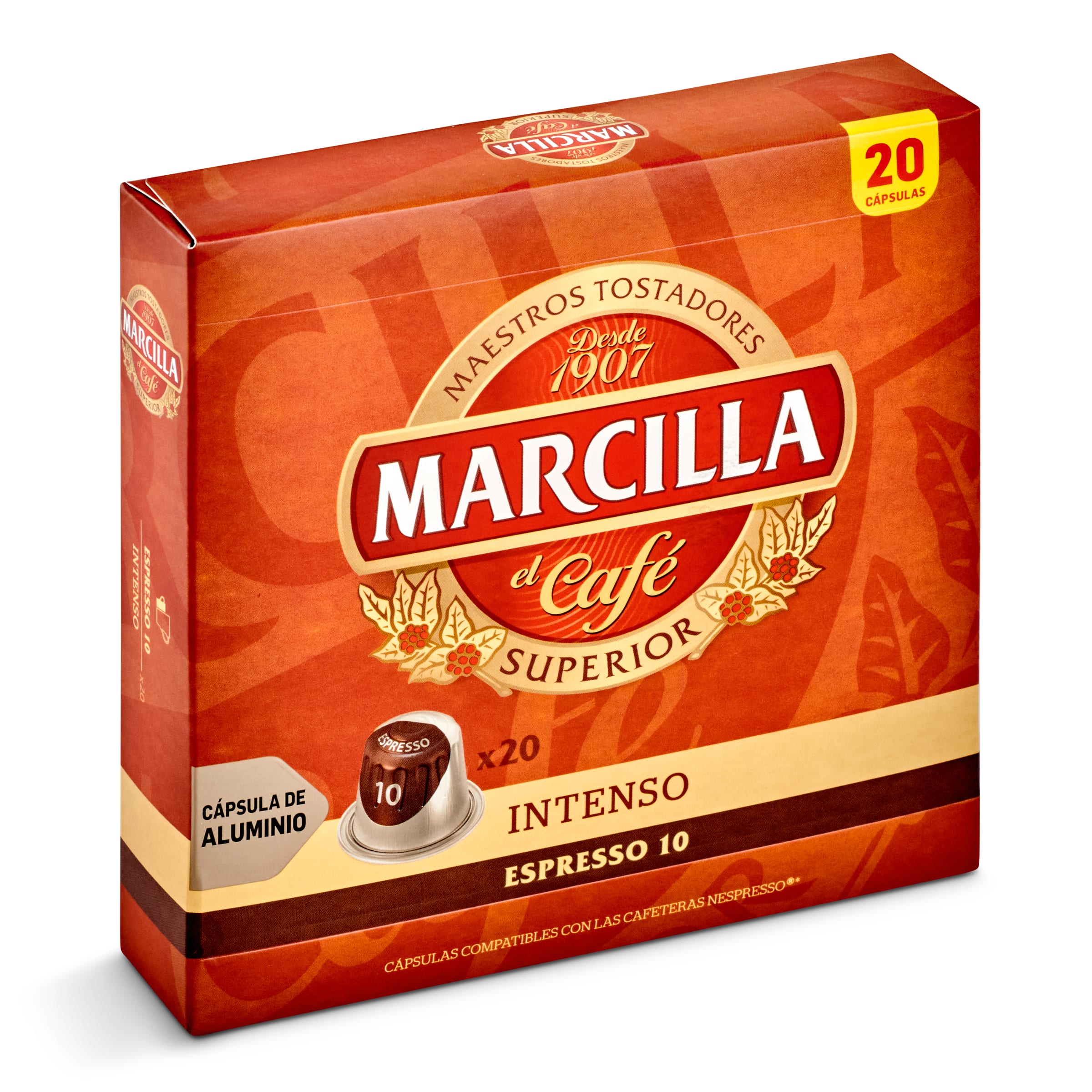 MARCILLA café intenso 20 cápsulas caja 104 gr