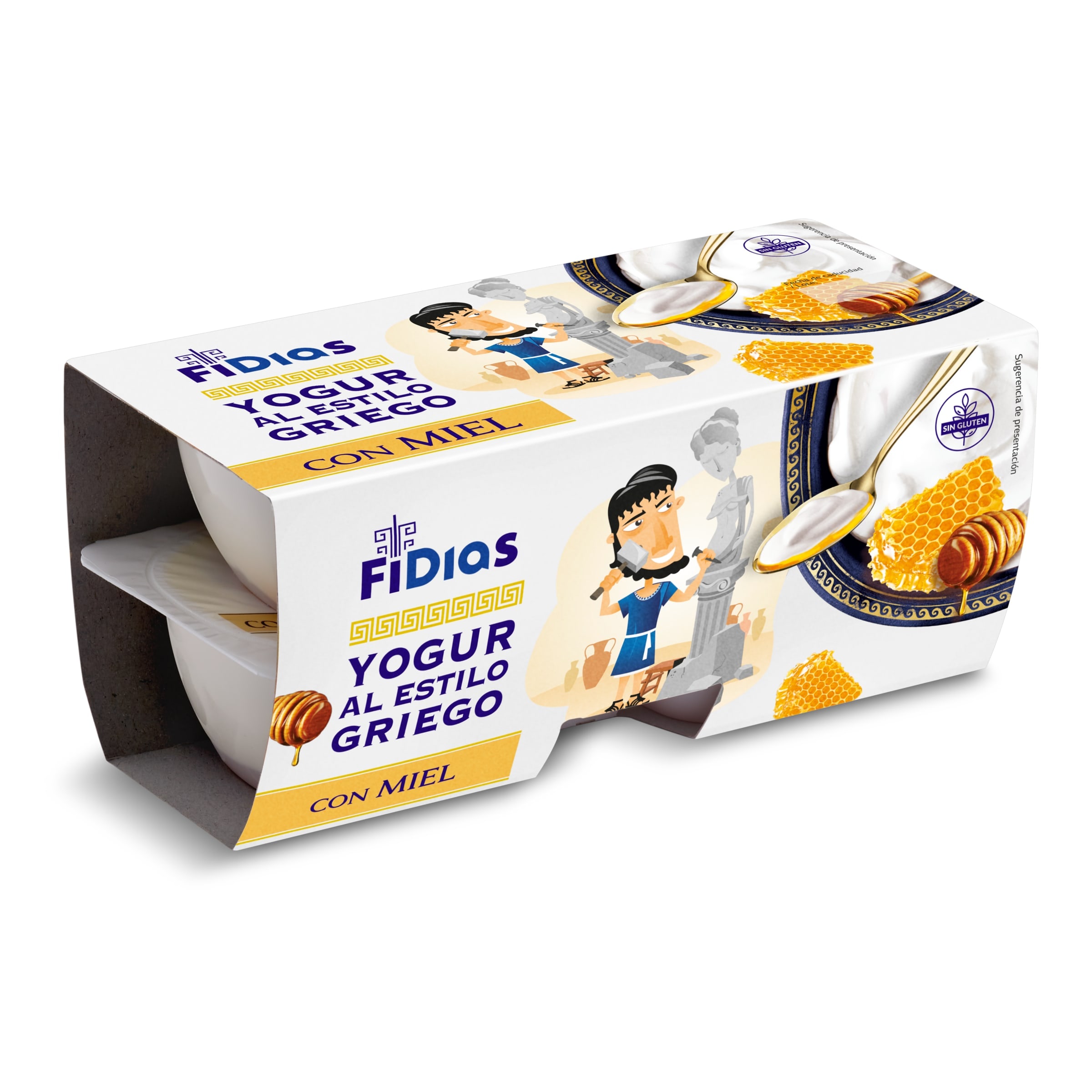 DIA FIDIAS yogur griego con miel pack 4 unidades 125 gr