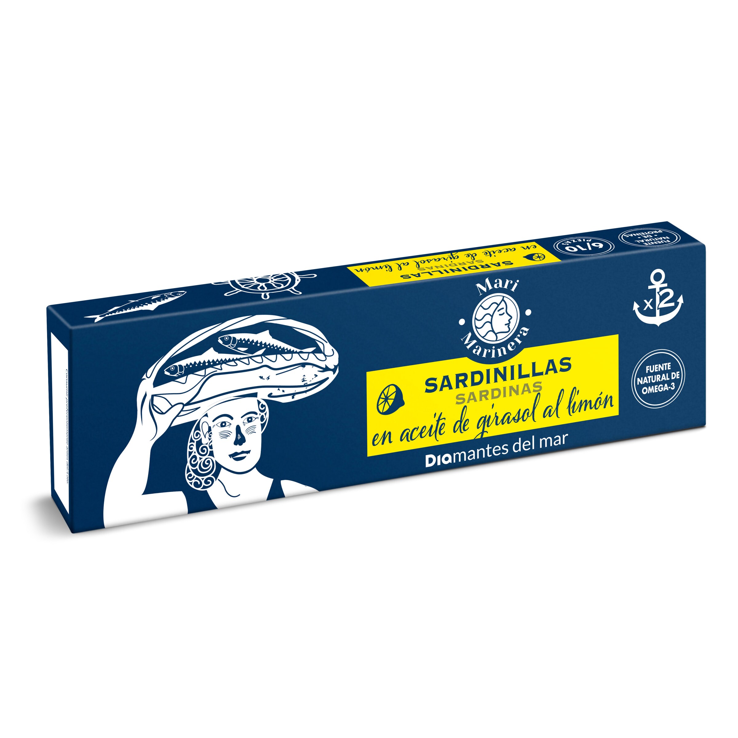 DIA MARI MARINERA sardinilla en aceite de girasol al limón pack 2 latas 65 gr