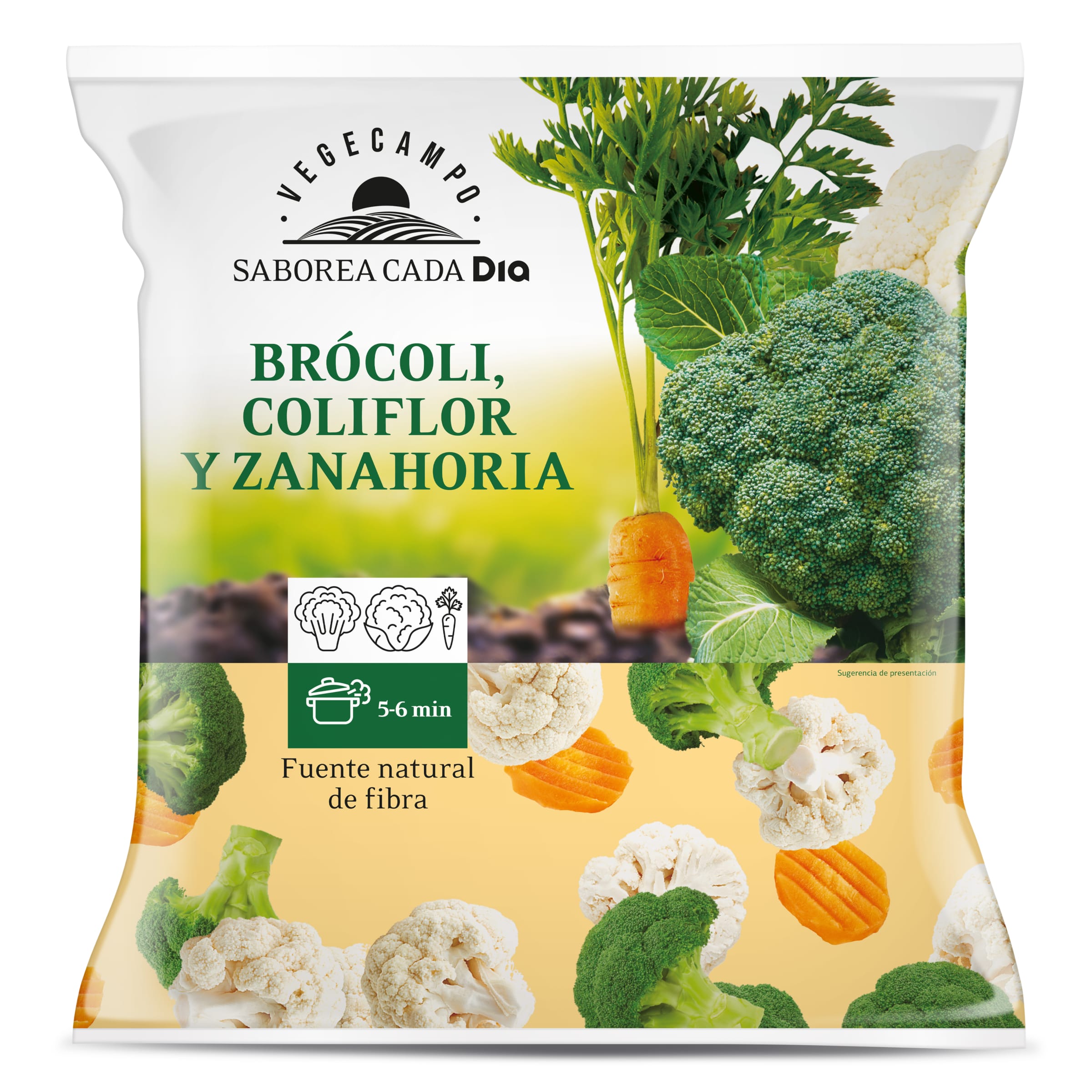 Brócoli, coliflor y zanahoria VEGECAMPO BOLSA 1 KG - Supermercados DIA