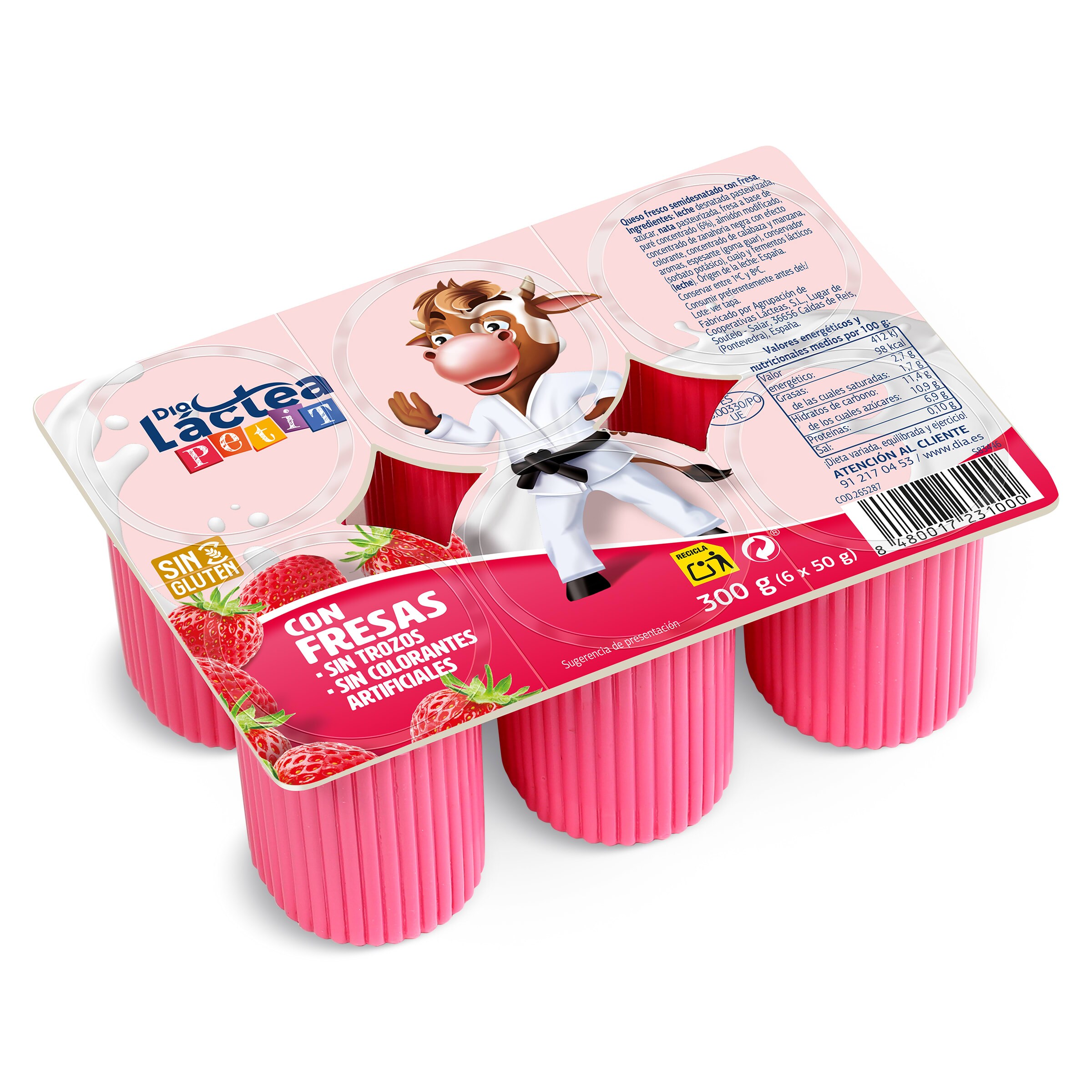 DIA LACTEA petit de fresa pack 6 unidades 50 gr