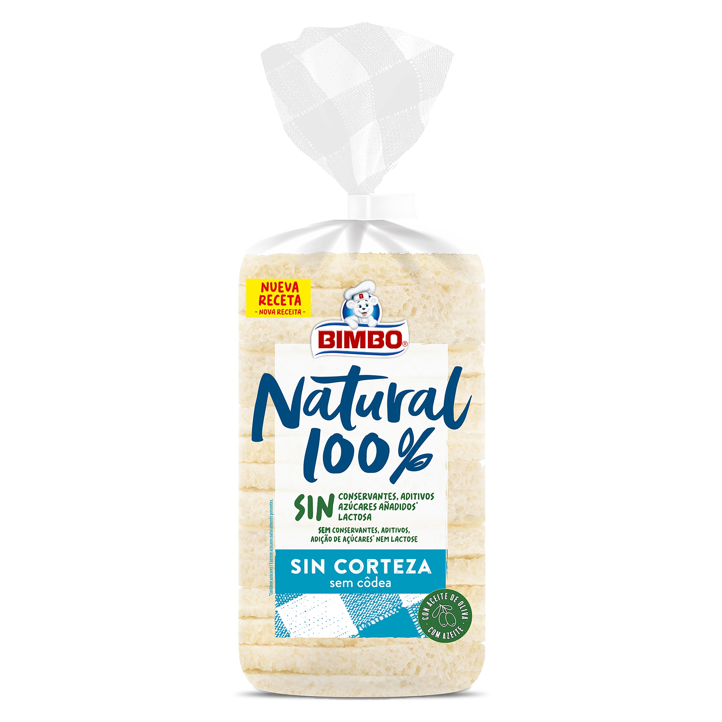 BIMBO pan de molde natural sin corteza bolsa 450 gr