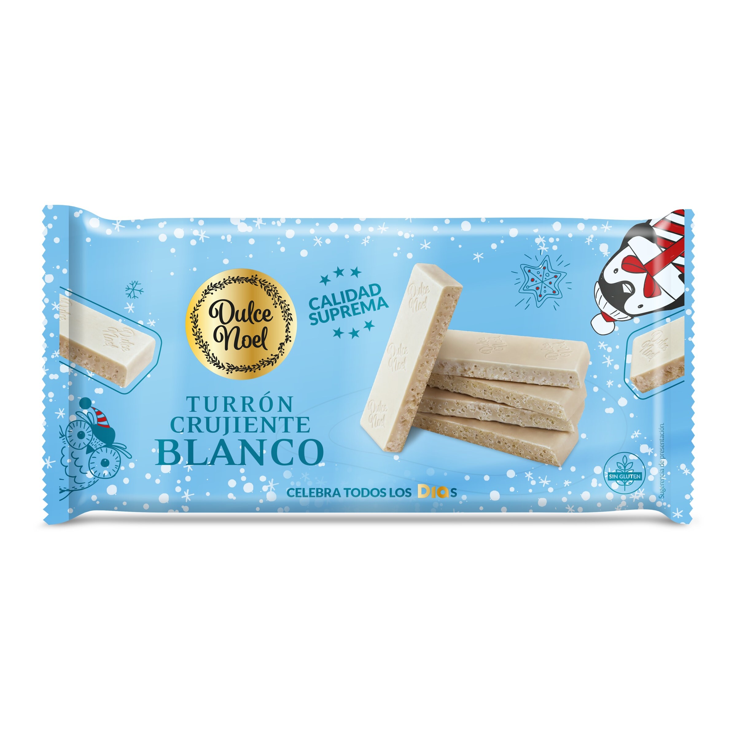 DIA DULCE NOEL turrón de chocolate blanco crujiente estuche 200 gr