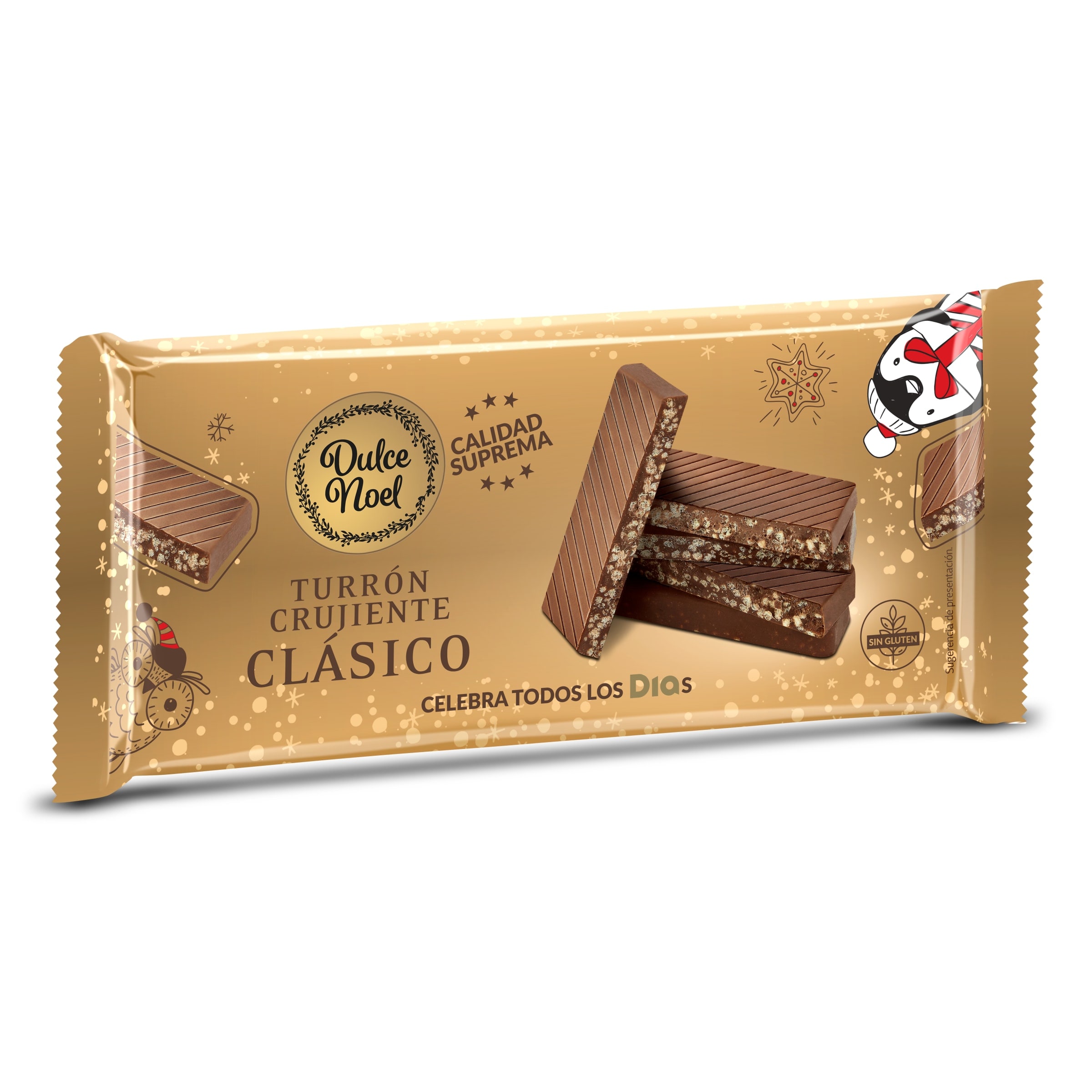 DIA DULCE NOEL turrón chocolate con leche crujiente clásico estuche 200 gr