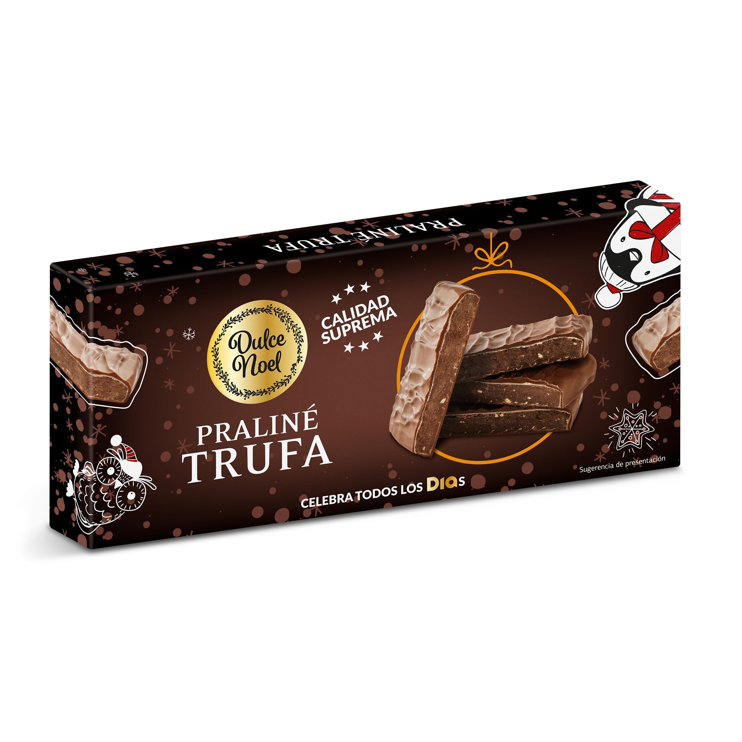 DIA DULCE NOEL turrón de praliné de trufa suprema estuche 150 gr