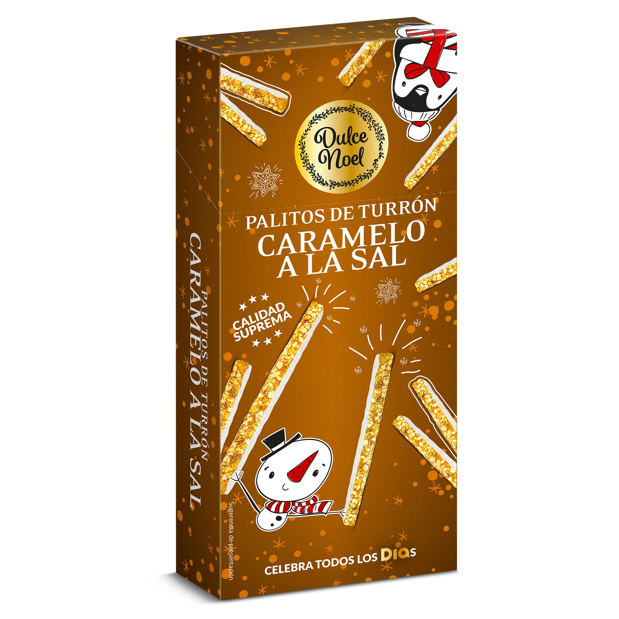 Palitos de turrón caramelo a la sal Dulce Noel caja 140 g