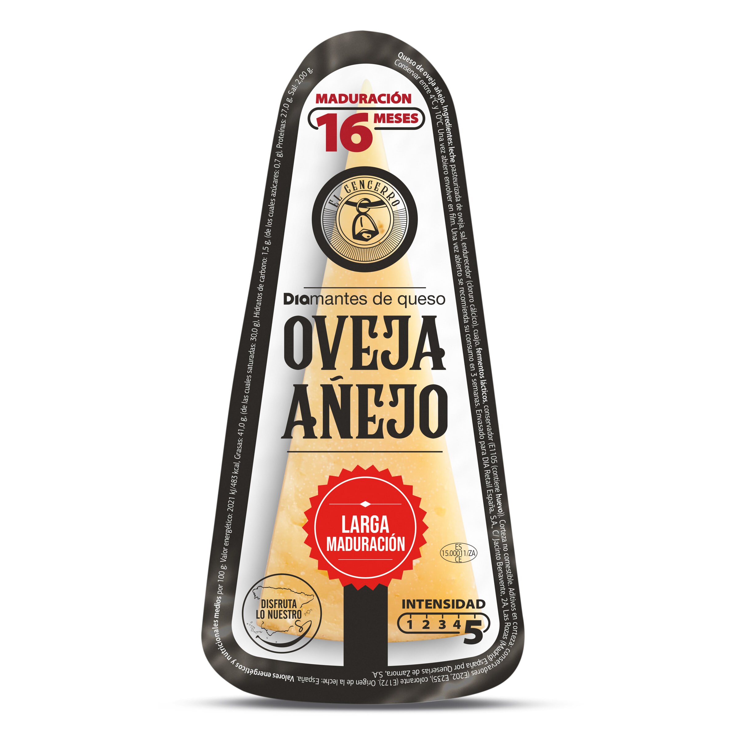 DIA EL CENCERRO queso de oveja añejo 16 meses cuña (peso aprox. 300 gr)